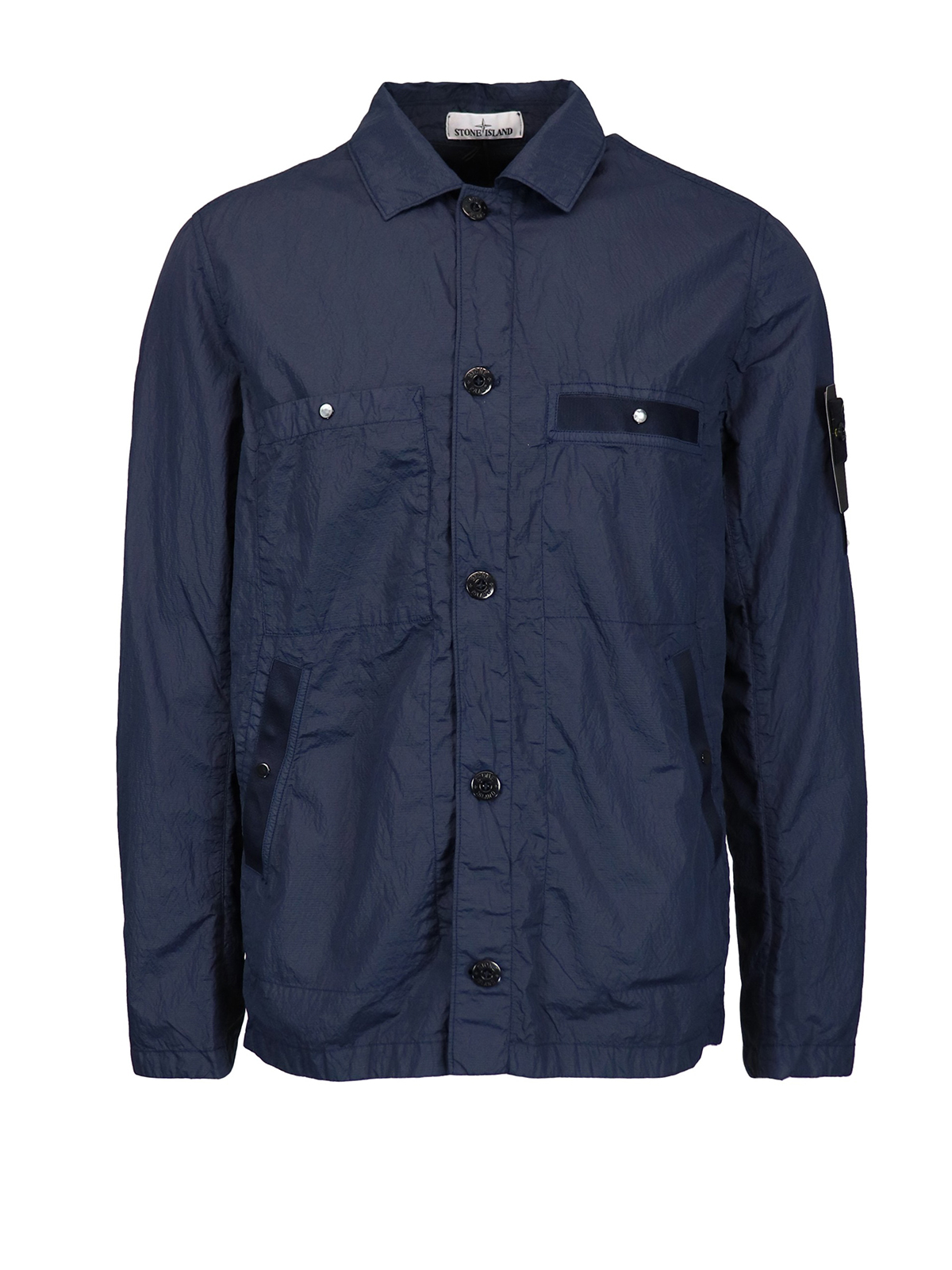 Stone Island Si Papl Seersucker-tc Jacket In Dark Blue | ModeSens