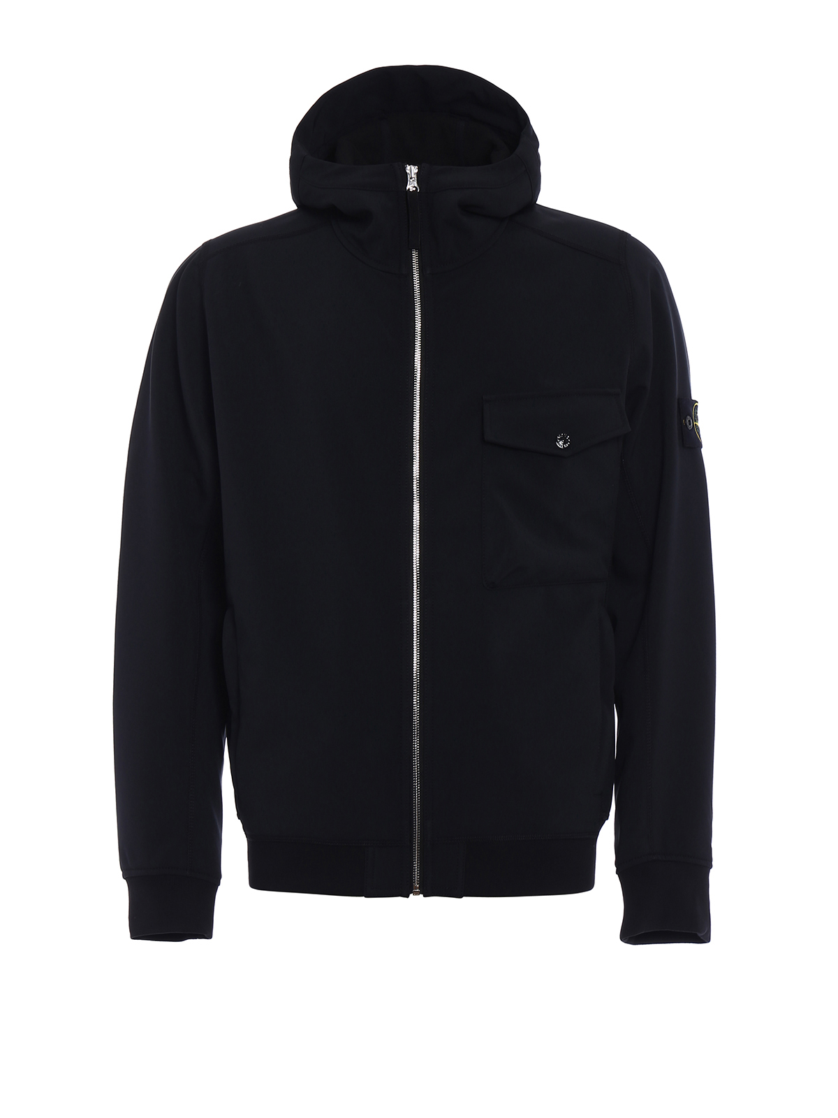 Casual jackets Stone Island - Soft Shell hooded black jacket ...