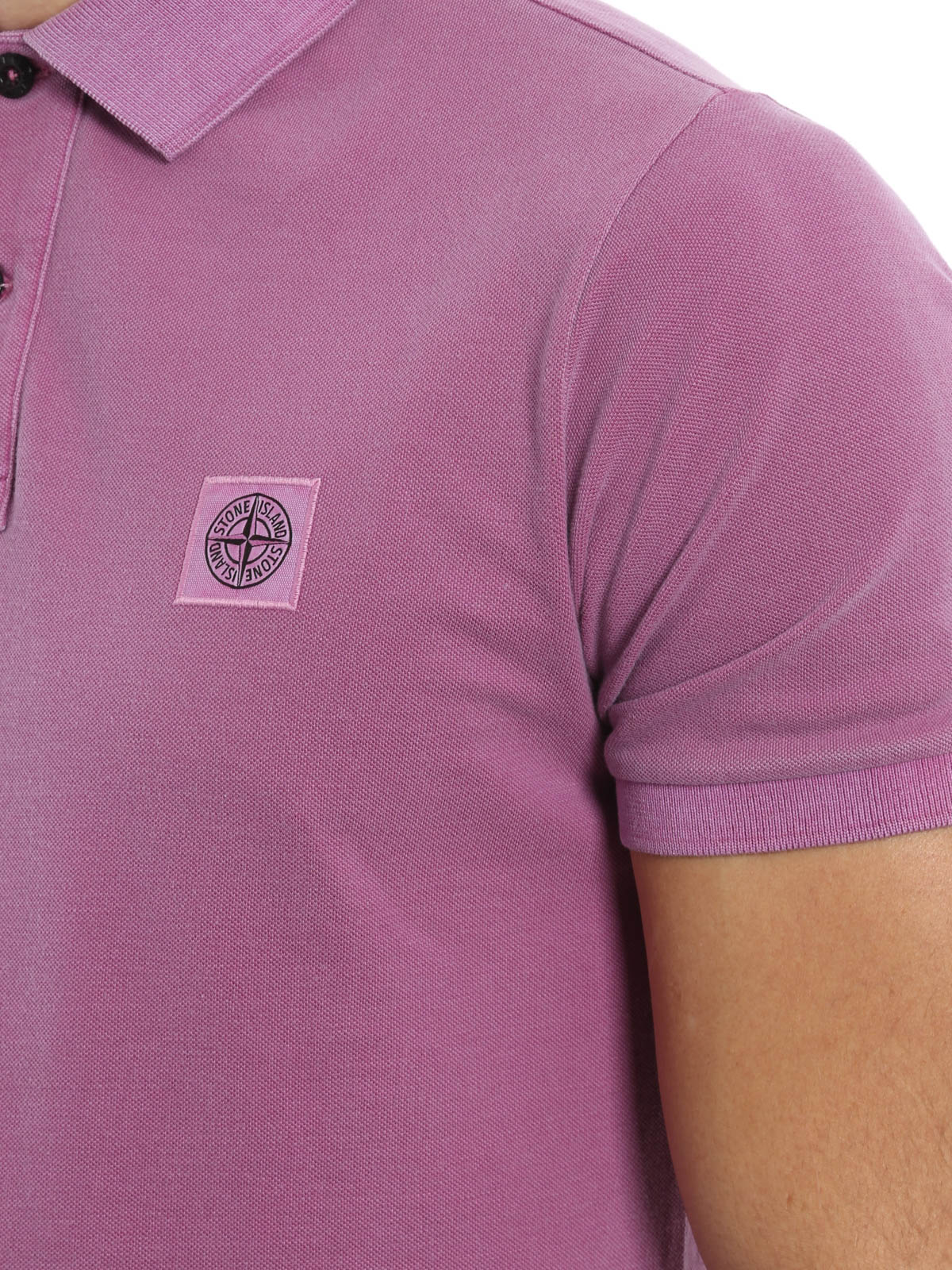 purple stone island polo