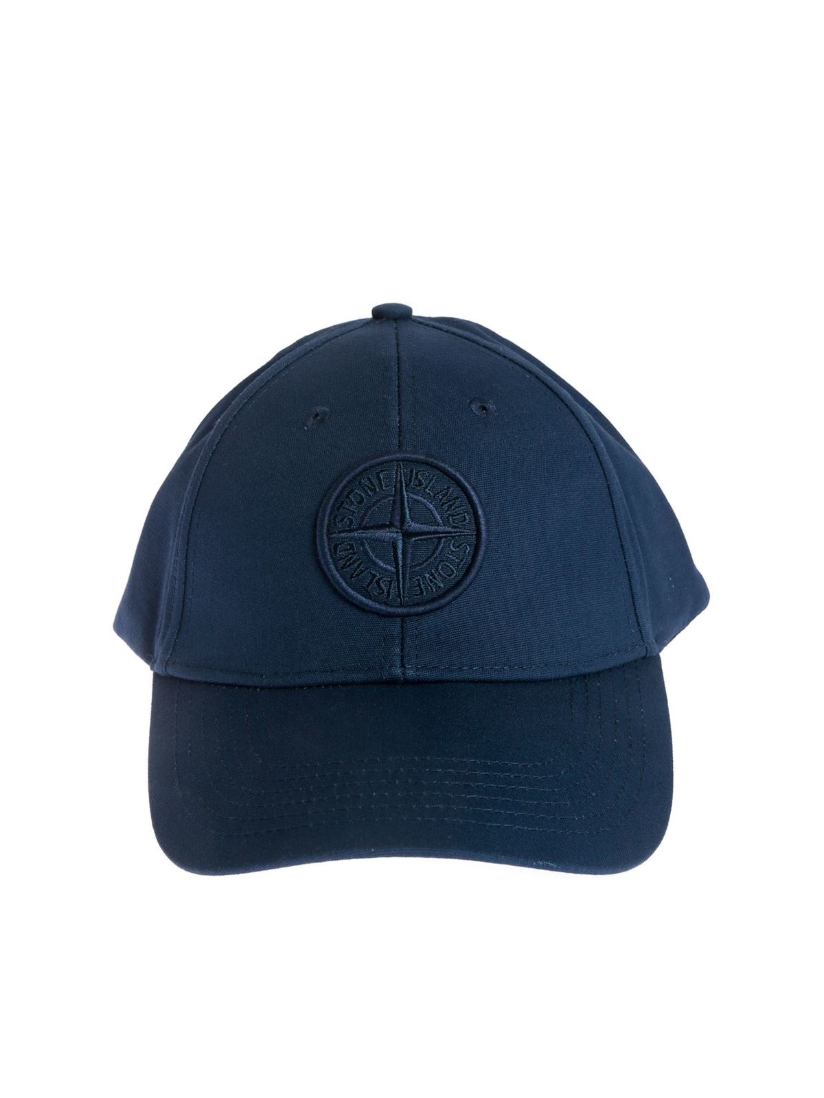 Hats & caps Stone Island - Logo cap in Blu Marine - 721599168V0028