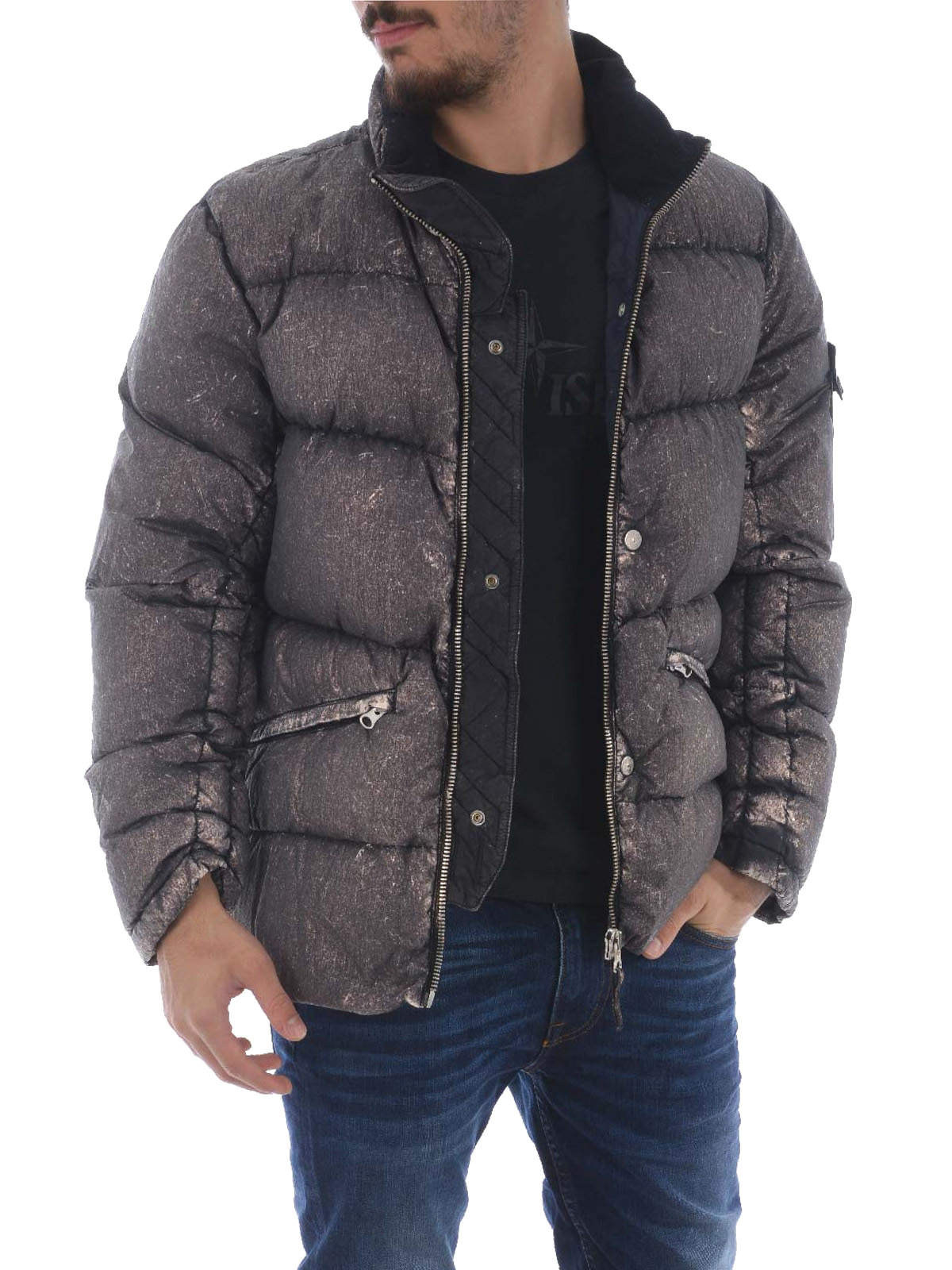 metallic stone island jacket