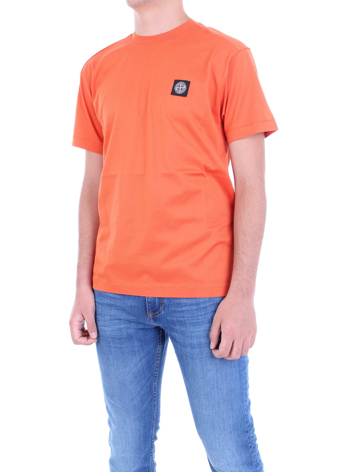 orange stone island t shirt