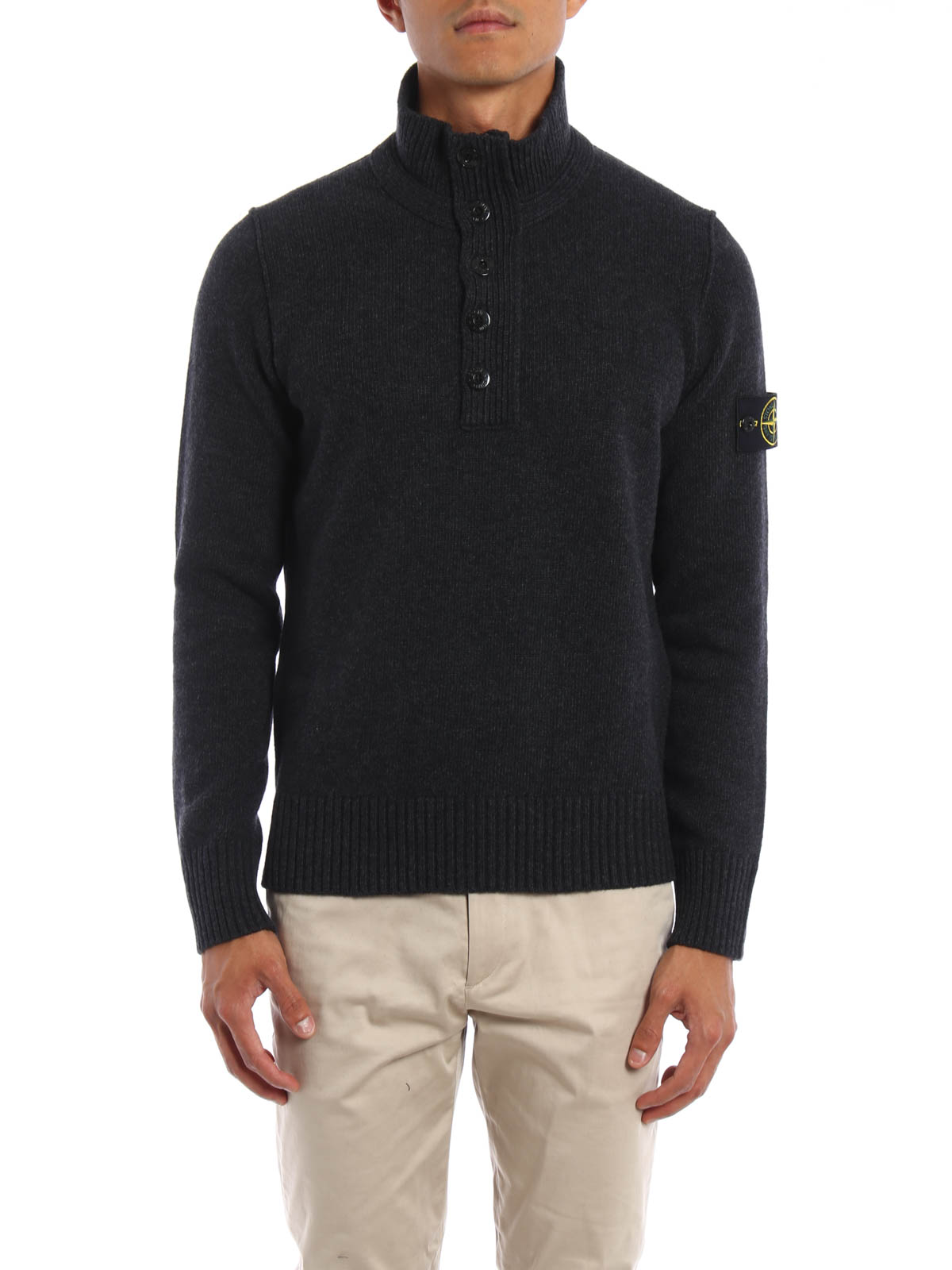 stone island mock neck sweater