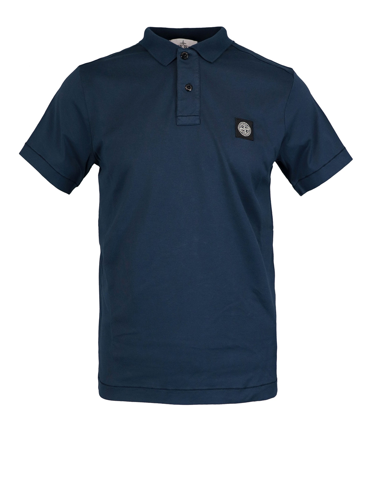 Polo shirts Stone Island - Navy pique cotton polo shirt - 721522613V0028