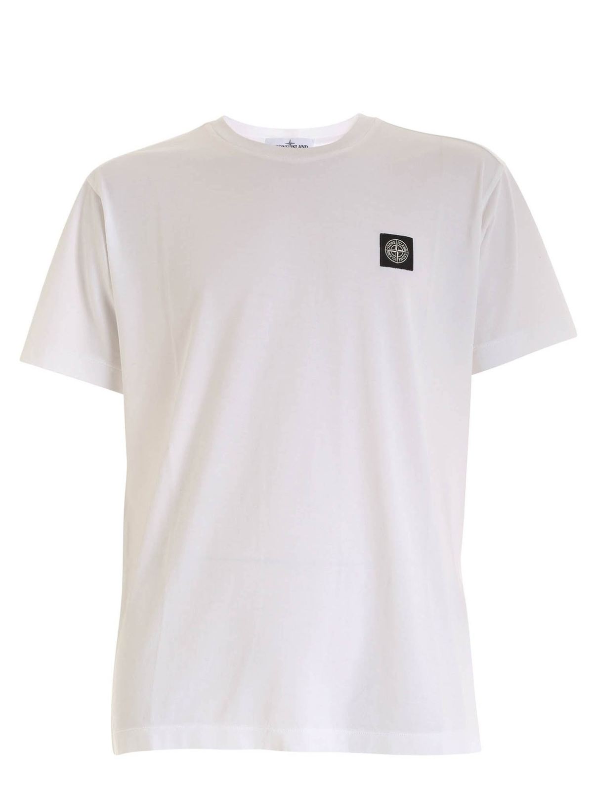 T-shirts Stone Island - Logo patch T-shirt in white - 731524113V0001