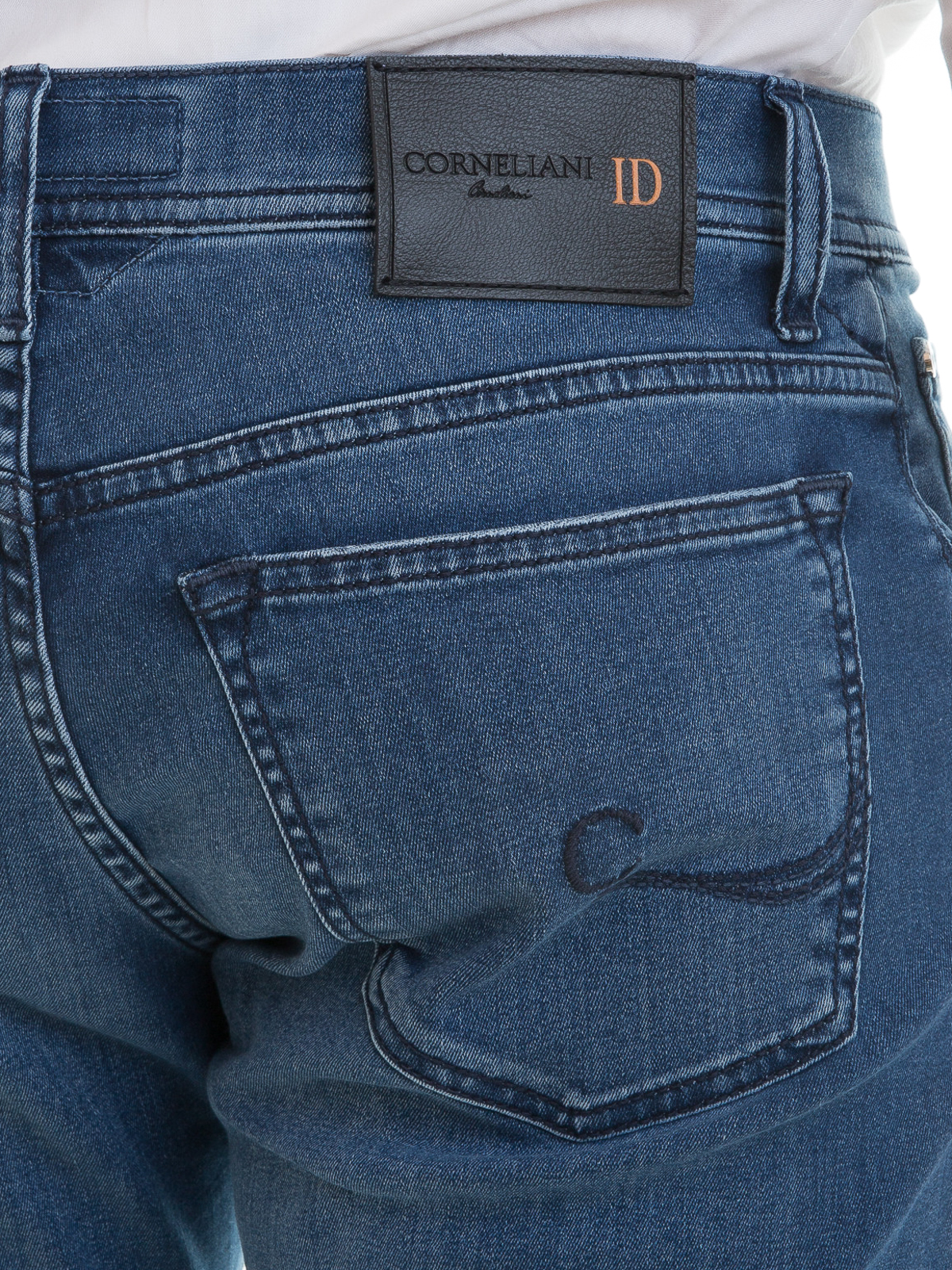 Kauwgom heelal Gepensioneerde Straight leg jeans Corneliani - Stretch cotton denim jeans - 0B07101484JD2