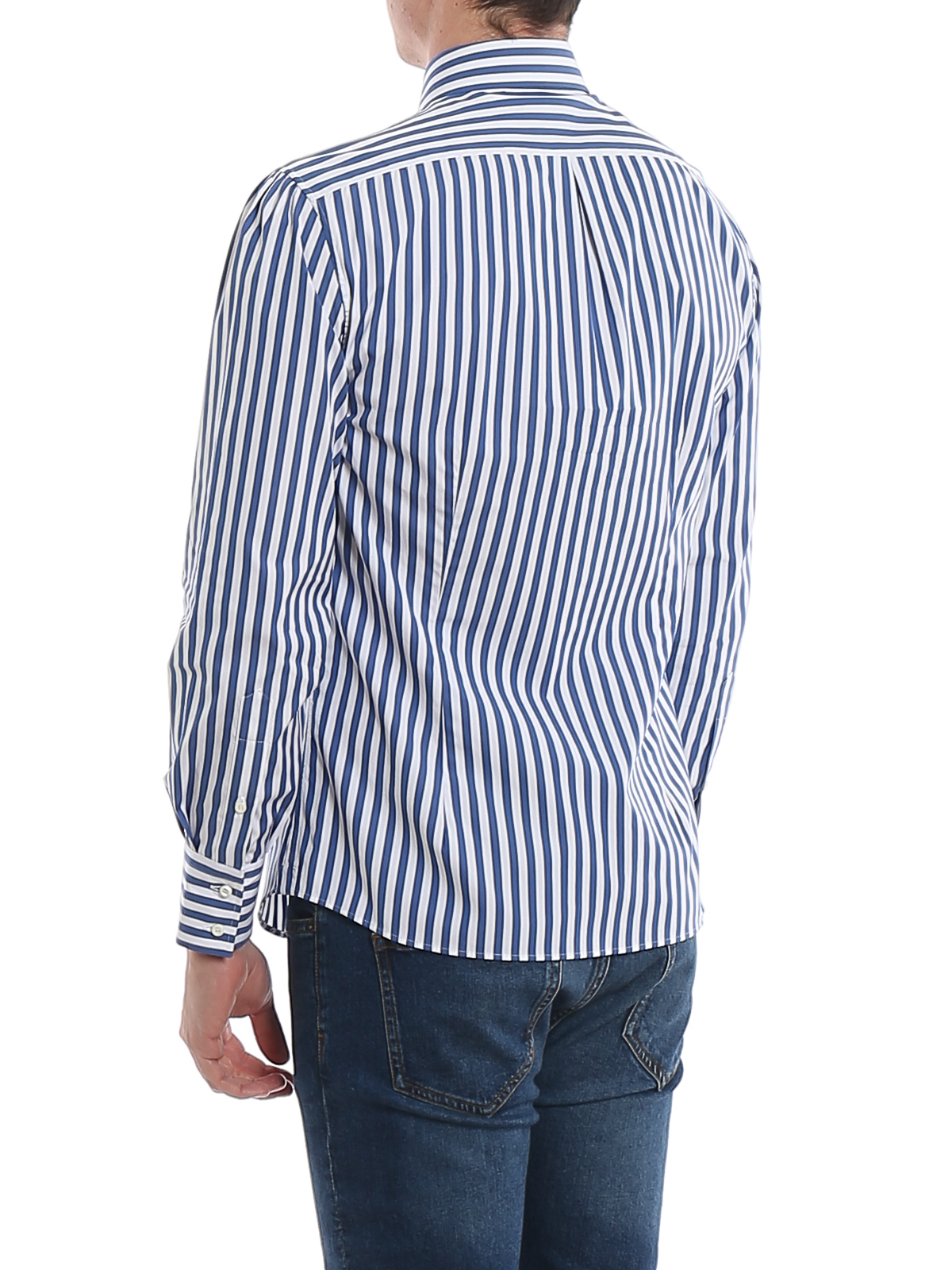 Shirts Brunello Cucinelli - Stripe patterned poplin shirt 