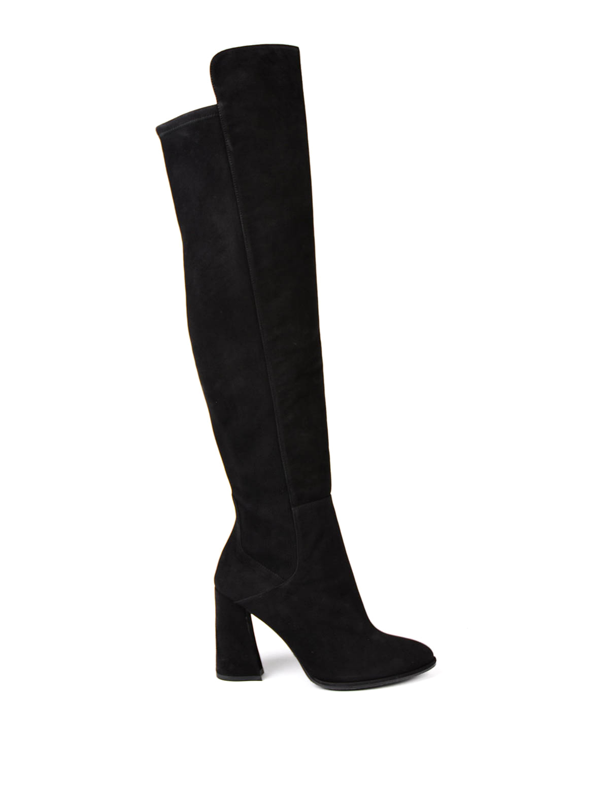 stuart weitzman stretch back leather booties