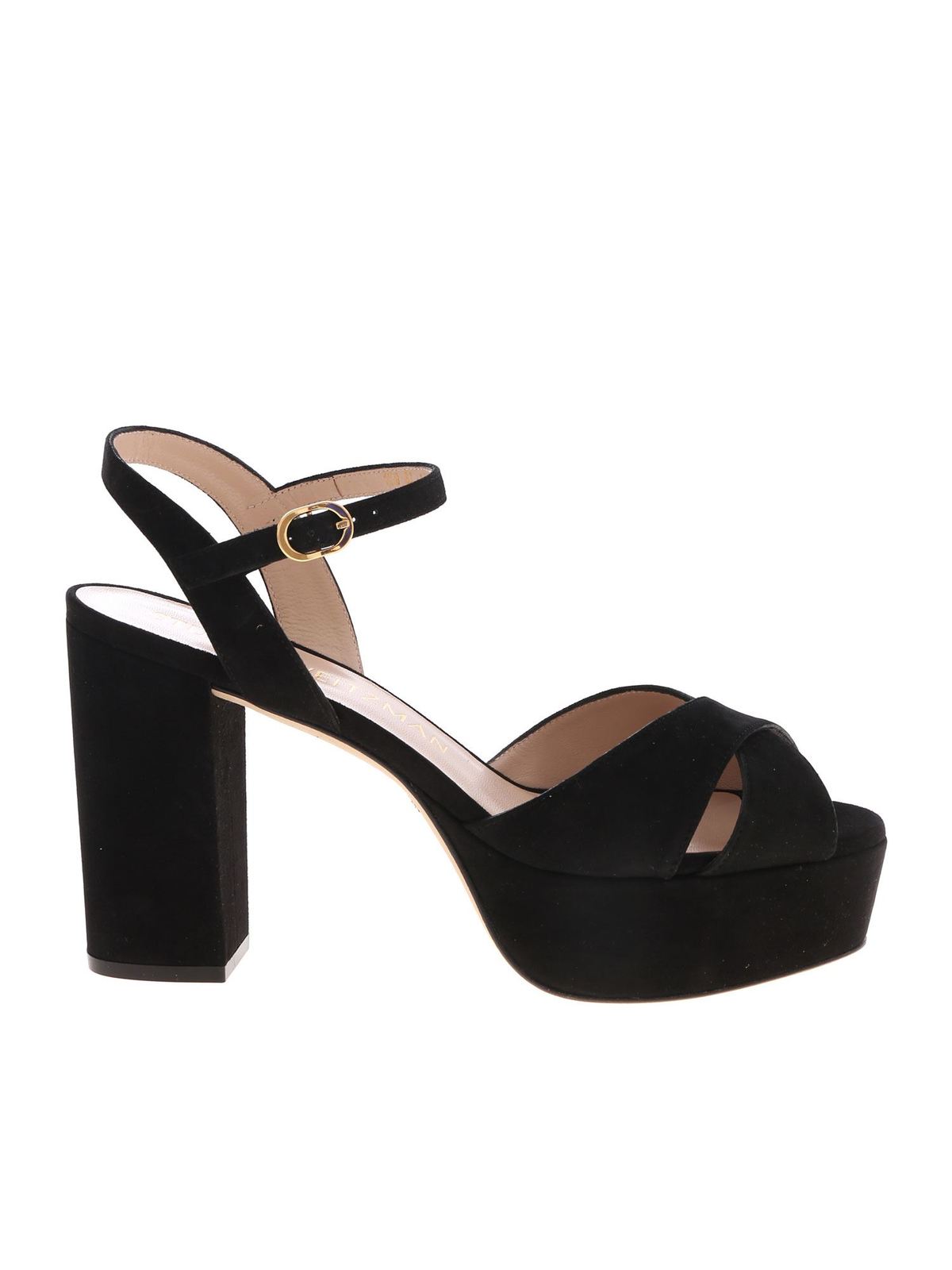 stuart weitzman black flat sandals