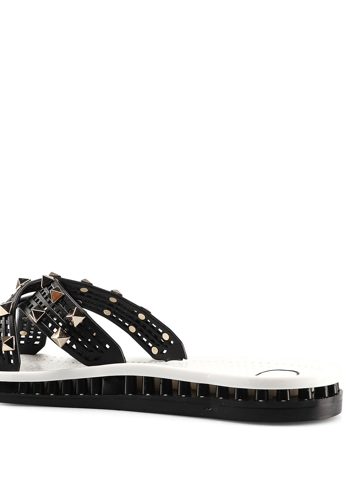 rubber studded sandals