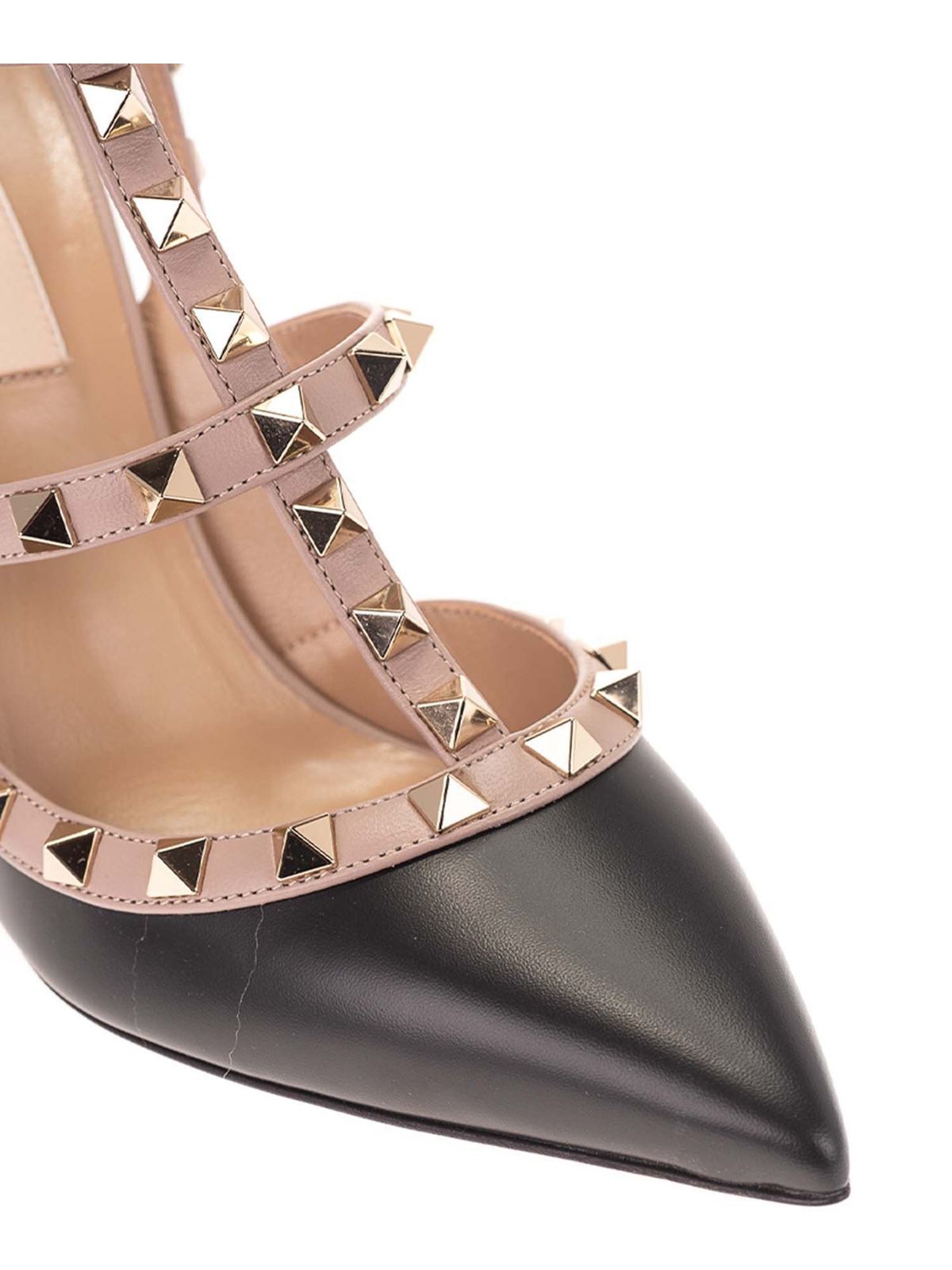 valentino black studded sandals