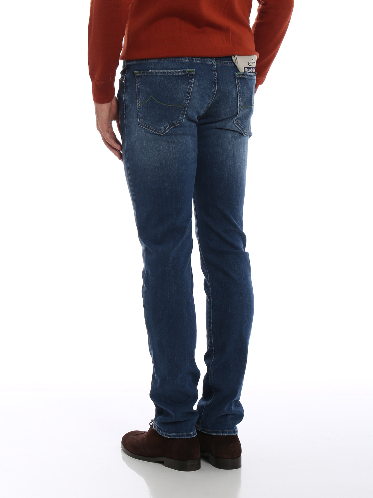 راسته Jacob Cohen - Style 688 green stitching five pocket jeans -  PW688COMF01133W2