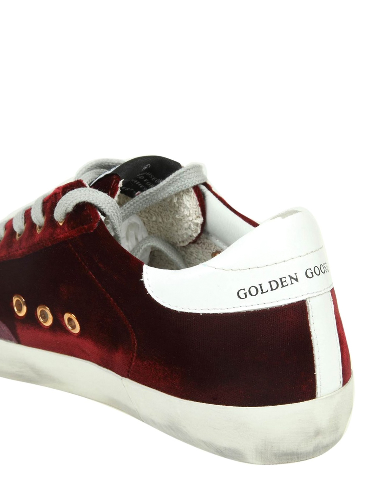 red velvet golden goose sneakers