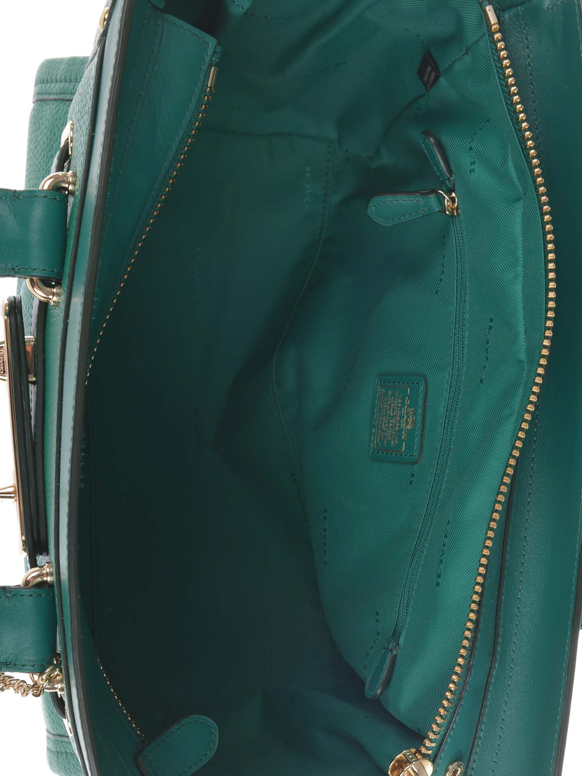 coach green leather bag