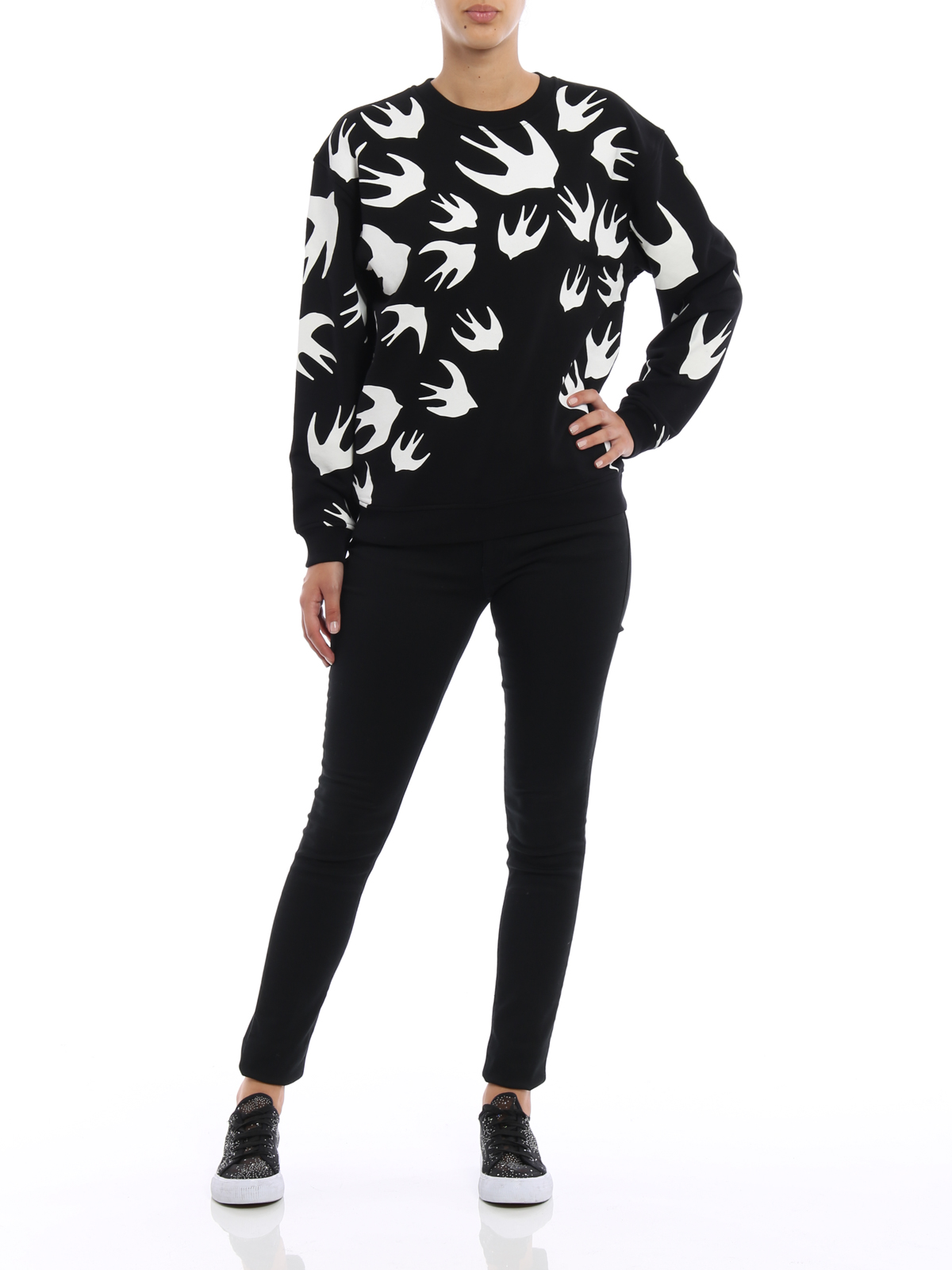 swallow print sweatshirt