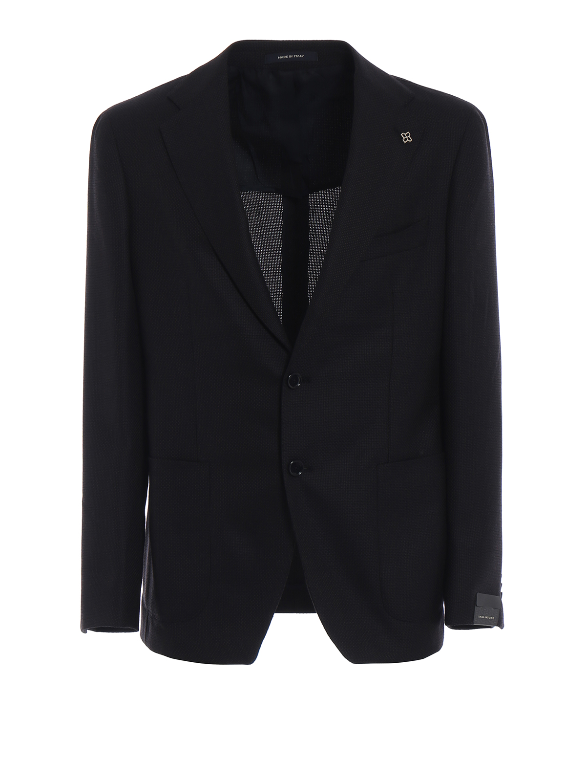 Blazers Tagliatore - Bird's eye blue and brown wool unlined blazer ...