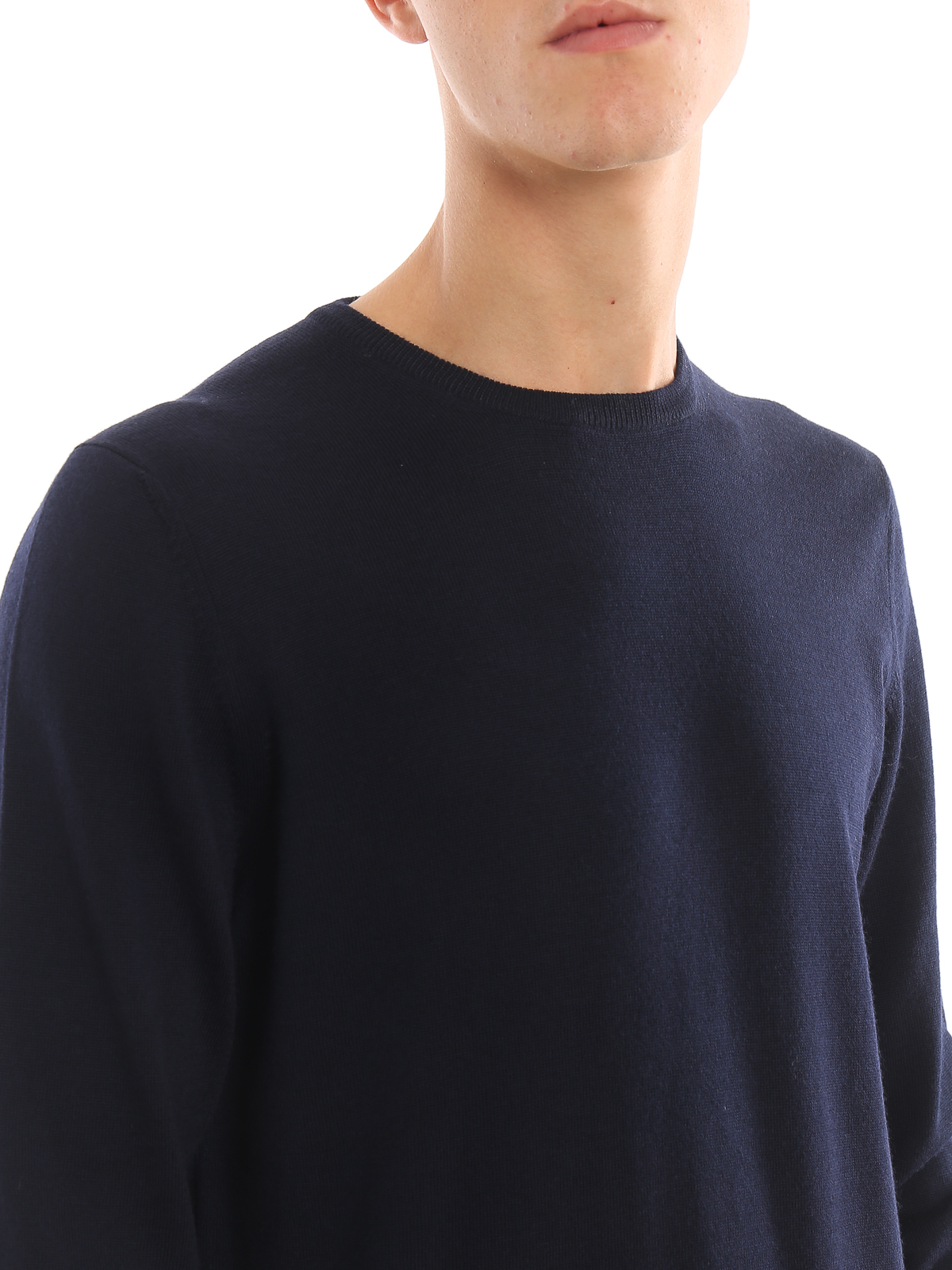 Crew necks Tagliatore - Blue worsted wool sweater - MARLEY567GSI1902598