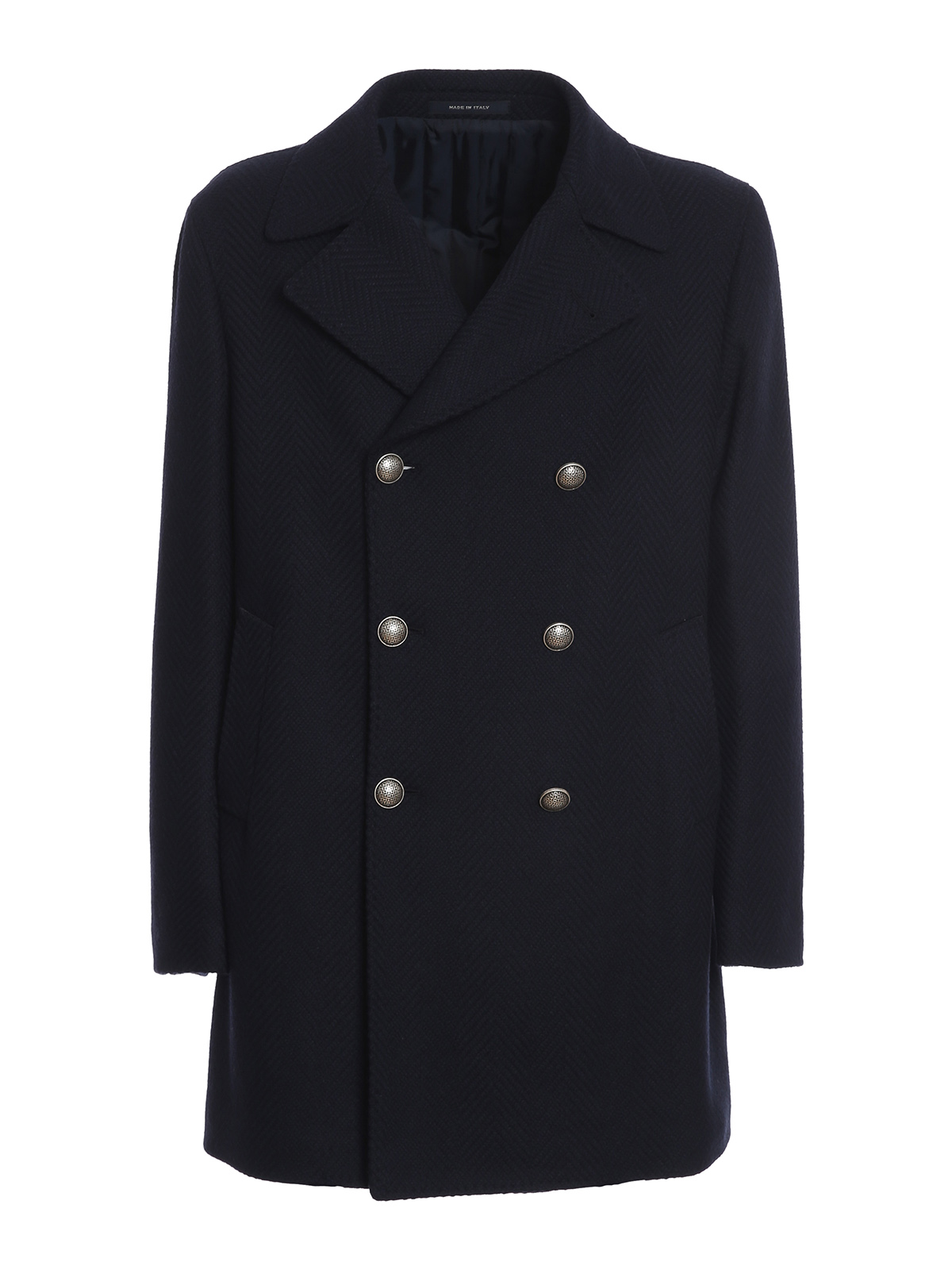 Tagliatore - Herringbone wool blend coat - short coats ...