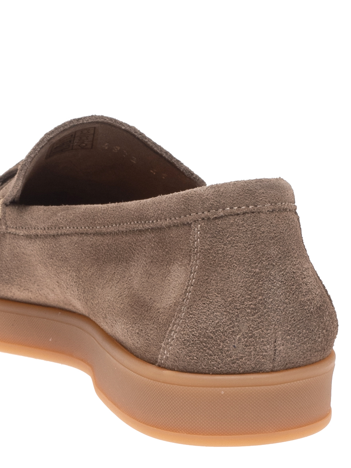 taupe suede loafers