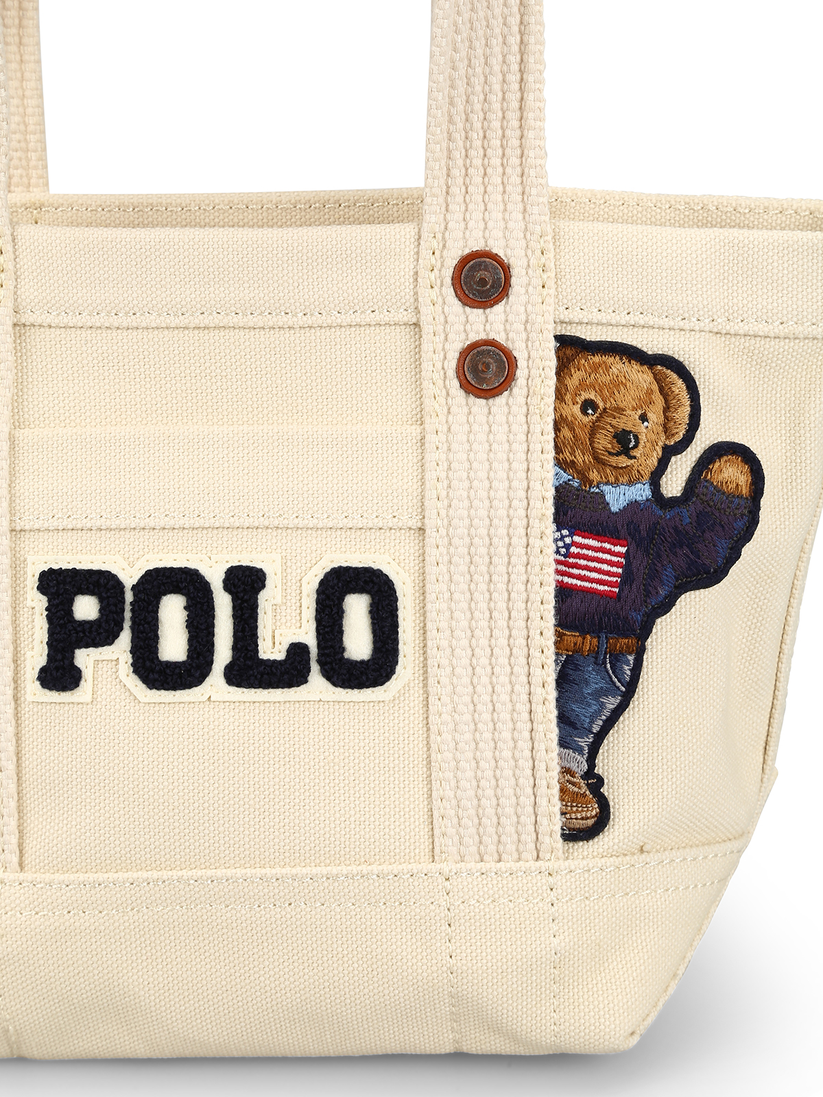 Totes bags Polo Ralph Lauren - Teddy Bear patch cream cotton mini tote bag  - 428746183001