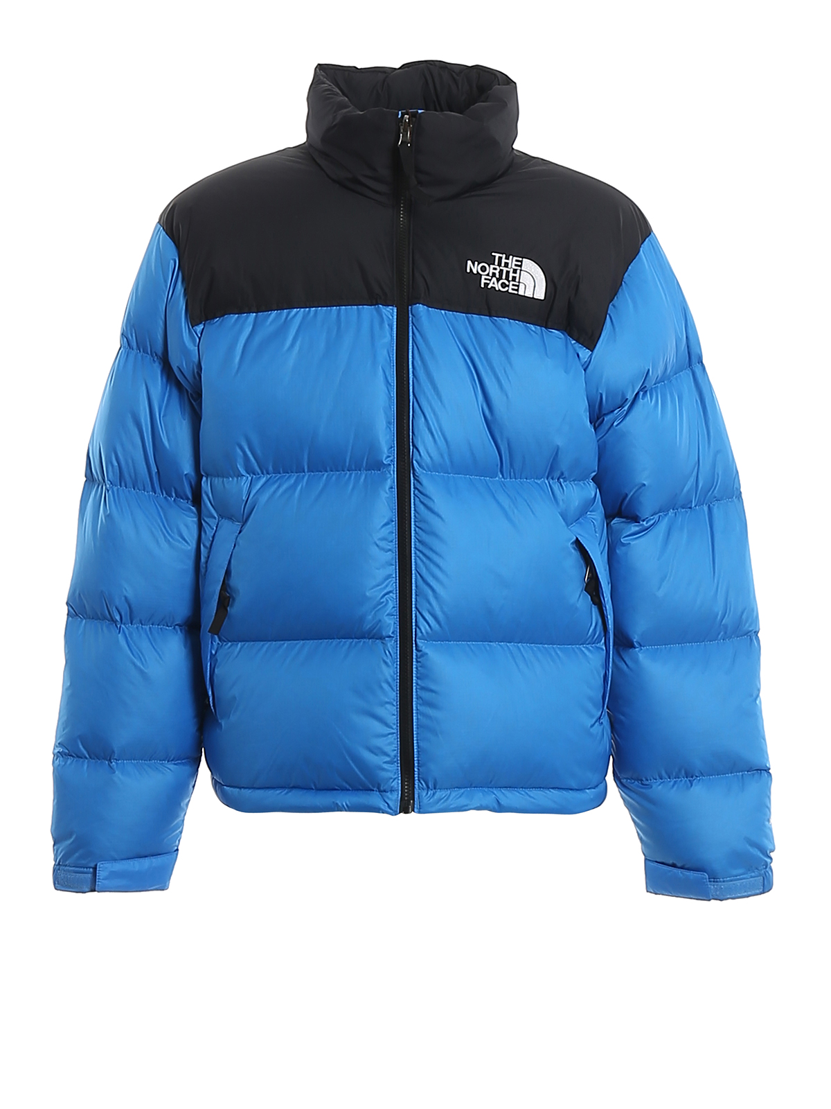 The North Face Quilted Fabric Two Tone Puffer Jacket In Light Blue Modesens