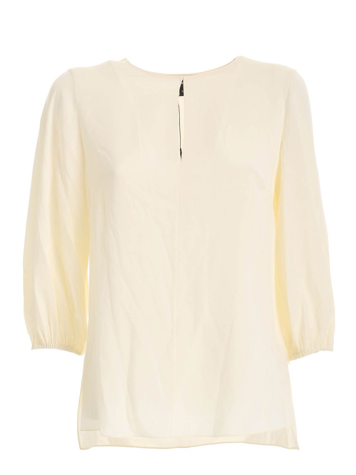 Blouses Theory - Volume blouse in cream color - K0602503IVORY | iKRIX.com