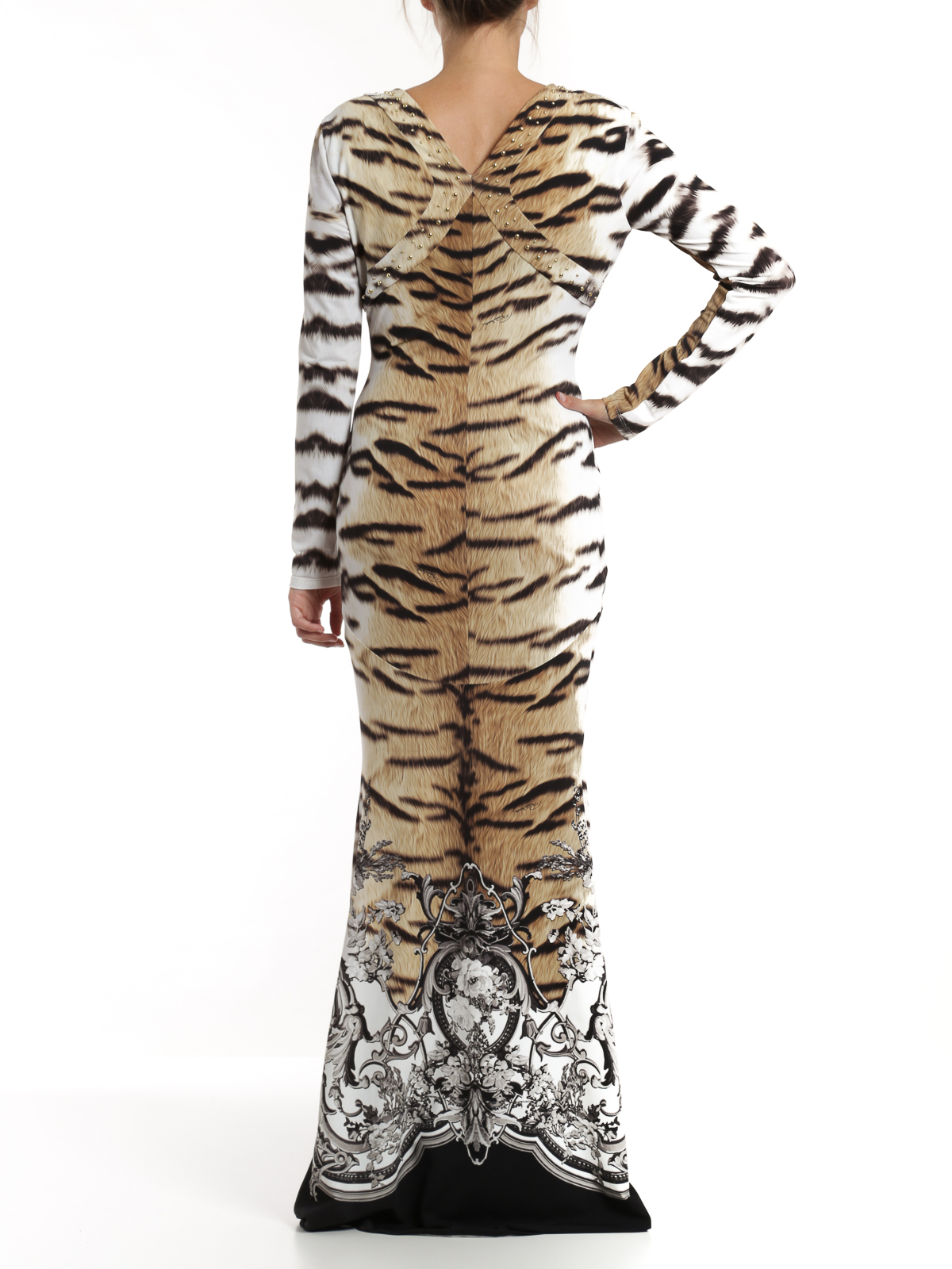 Evening dresses Roberto Cavalli - Tiger and print dress - BQR163LNU27D3141