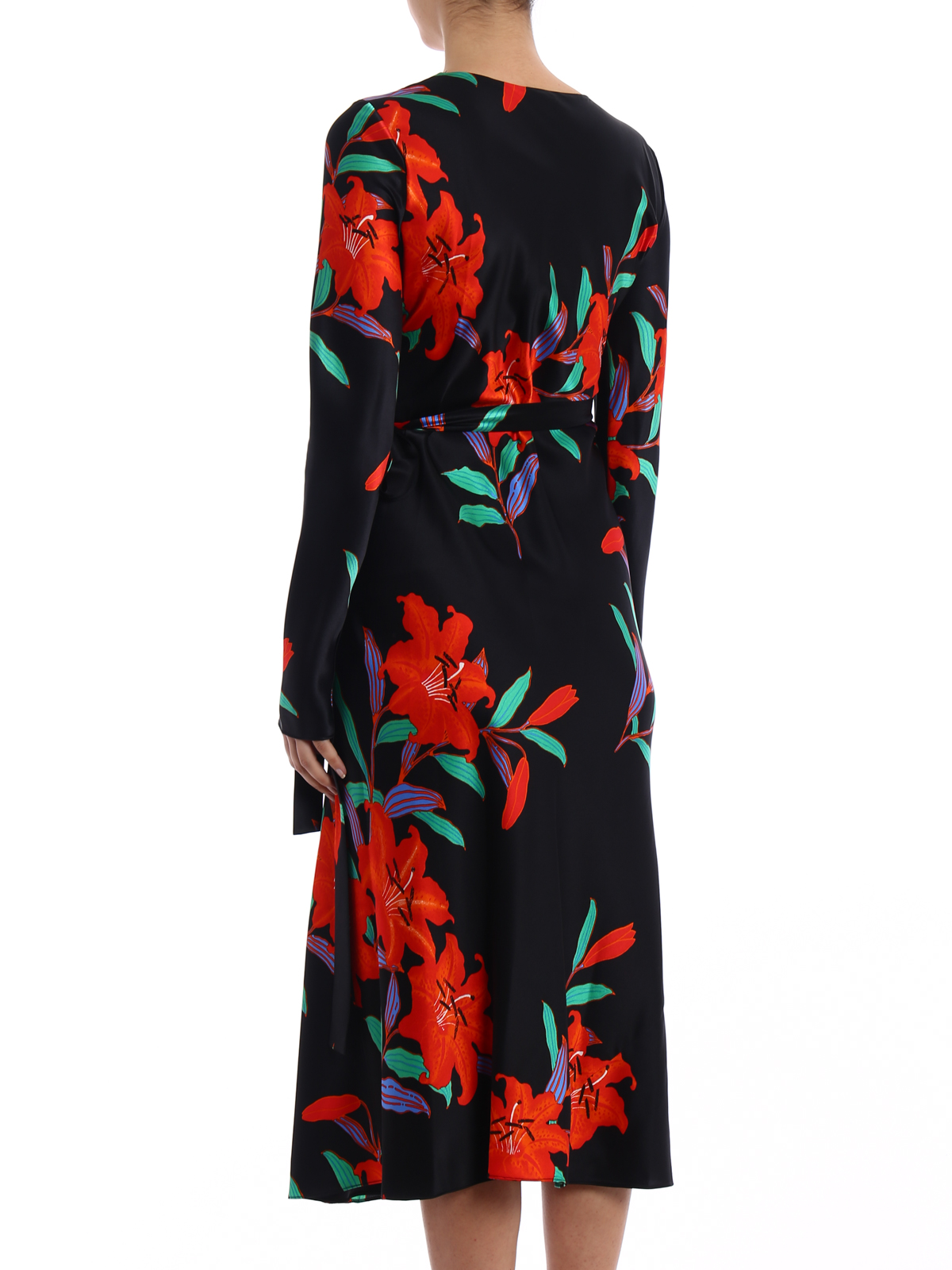 tilly satin wrap dress