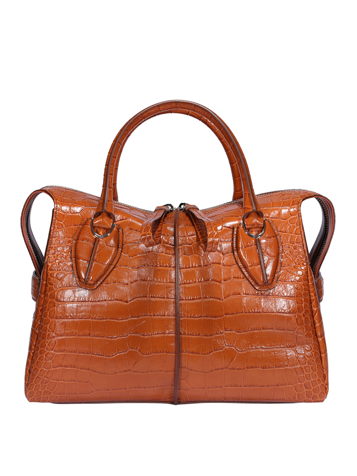 TOD'S D-STYLING M CROCO PRINT LEATHER BOWLING BAG