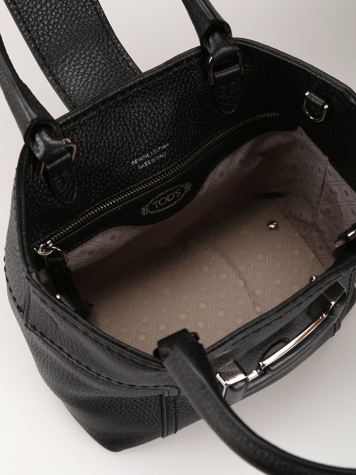 Tod&#39;S - Double T black leather mini cross body bag - cross body bags - XBWDOTA9100K599996