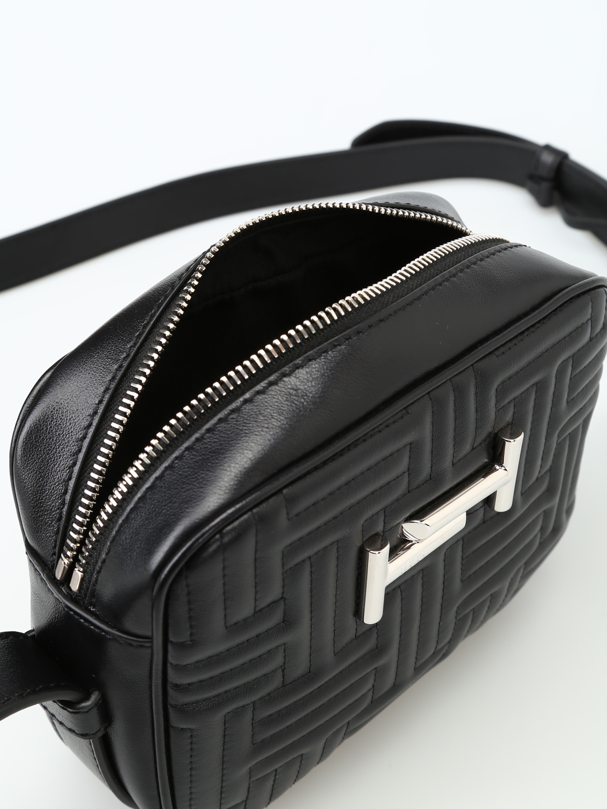 black quilted camera bag