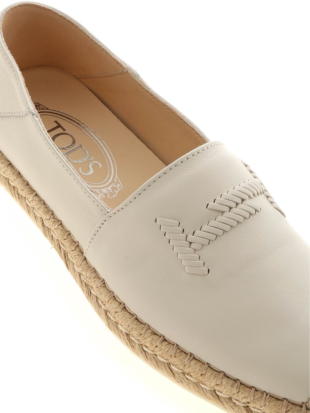 Espadrilles Tod'S - Embroidered toe espadrilles in white ...