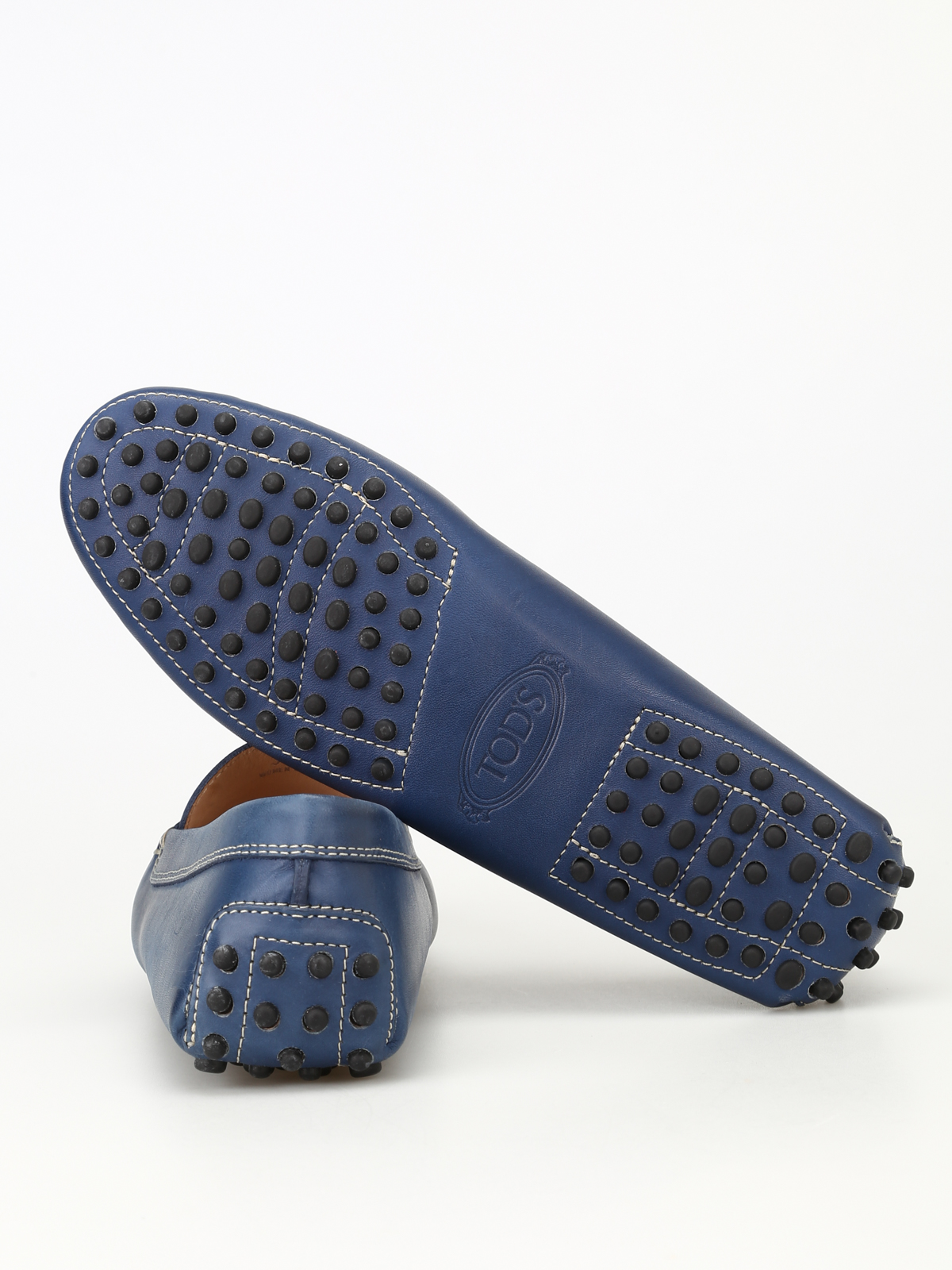 Gommino blue leather driving shoes 