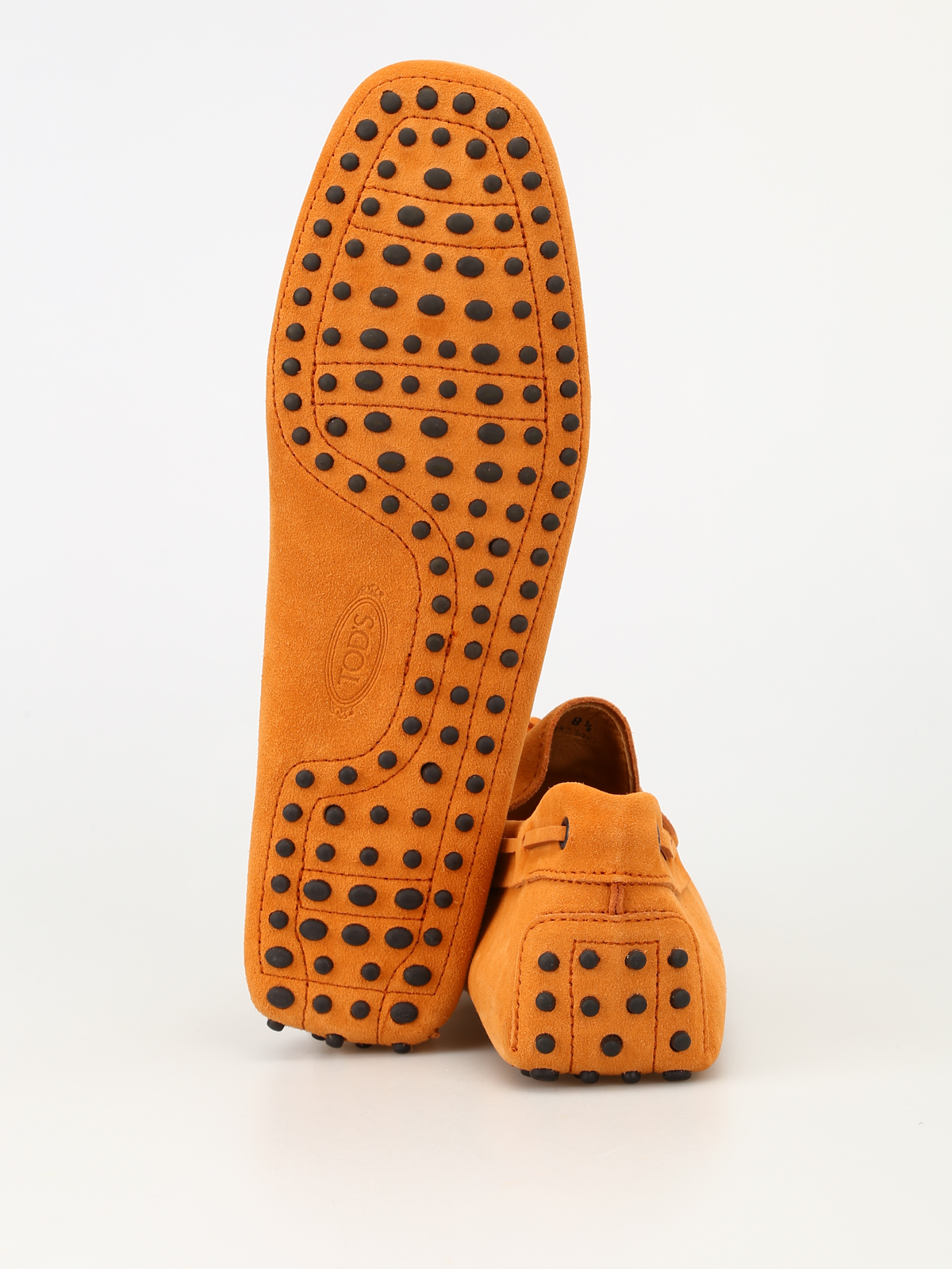 orange suede loafers