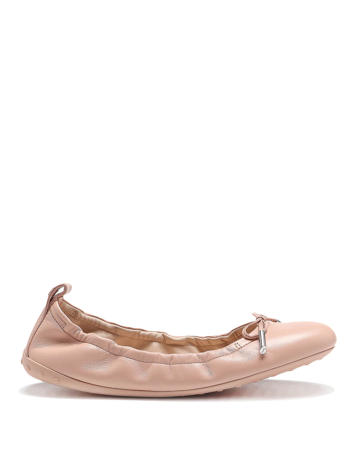TOD'S BOW LEATHER BALLERINAS