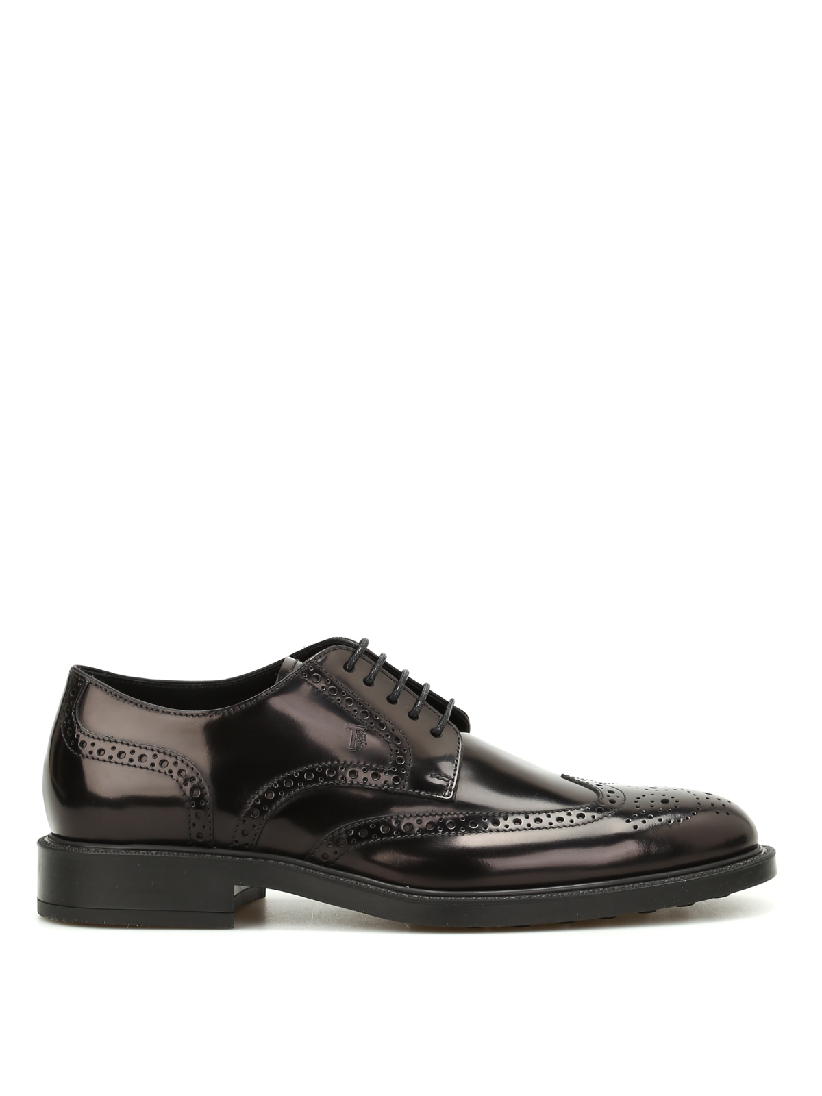 Click to view more detailed imagery on our partner's website Tod's 45a Brushed Leather Derby Shoes In Black
