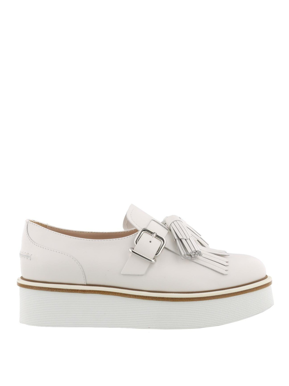 Celsius Bevidst passe Loafers & Slippers Tod'S - White fringed platform loafers -  XXW65A0W570GOCB001