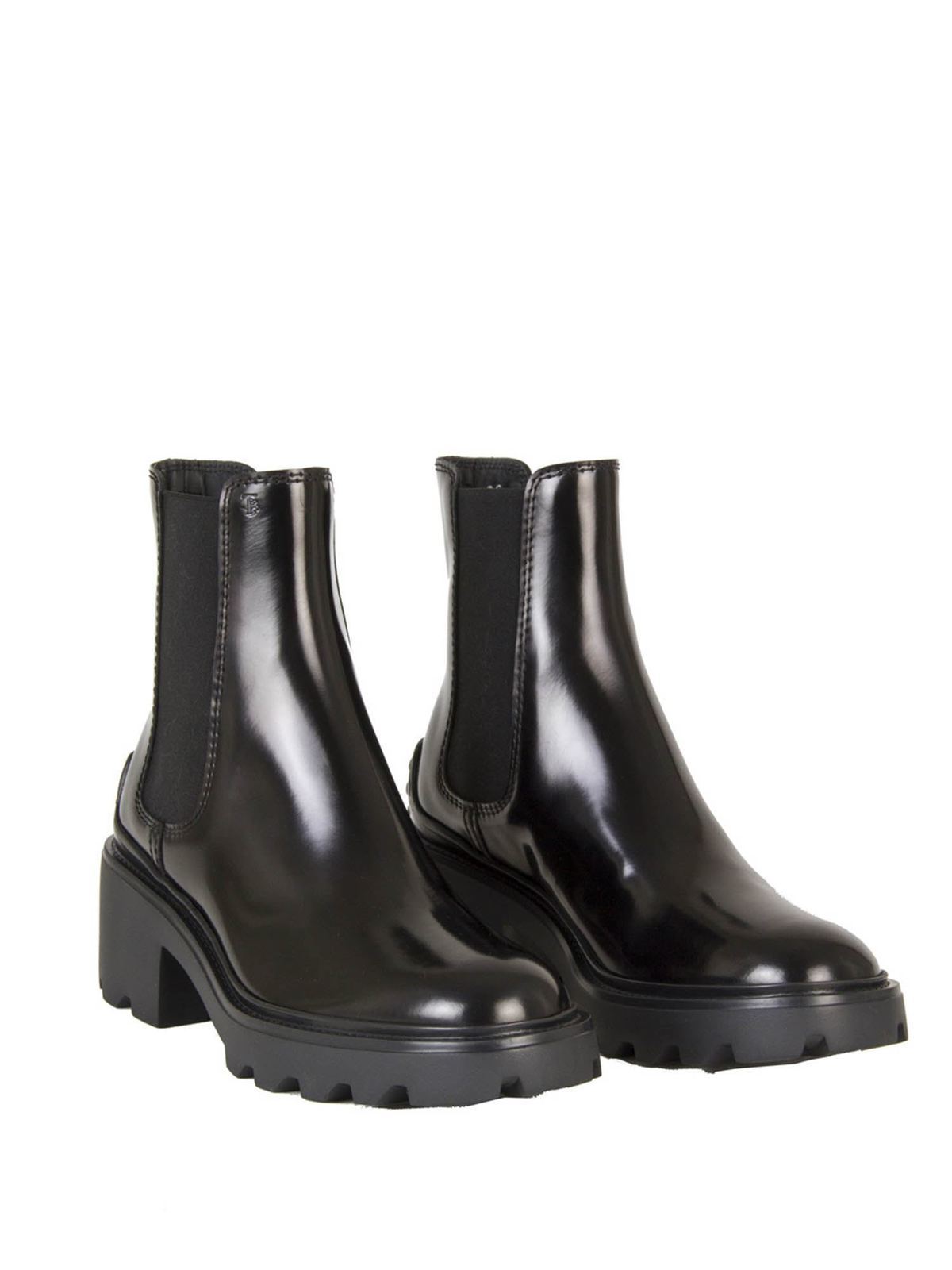 Ankle boots Tod'S - Logo leather chelsea in black - XXW08D0EA10AKTB999
