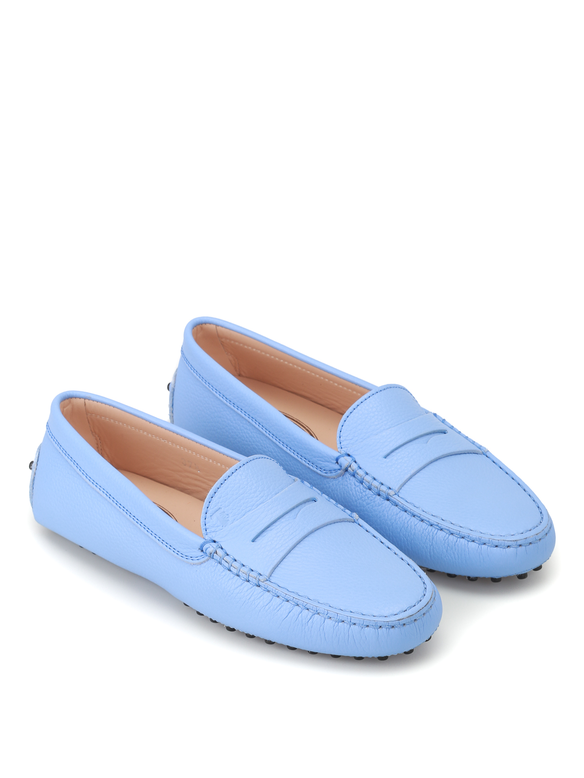 Gommino light blue leather loafers 