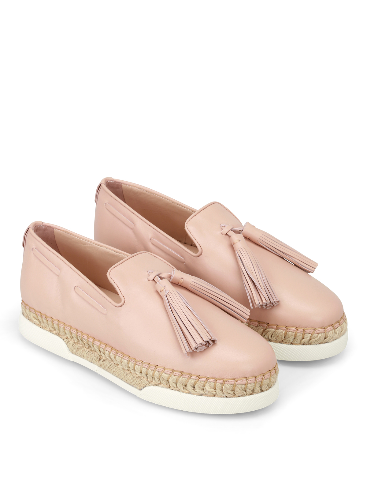 pink leather slip ons