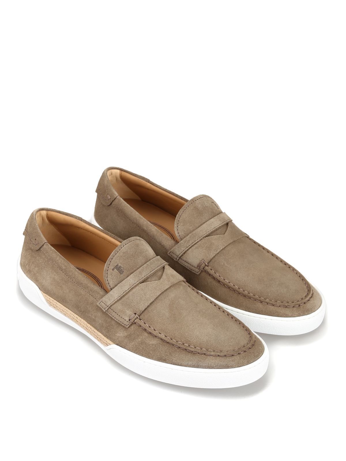 Tod'S - Suede and rope sporty loafers 