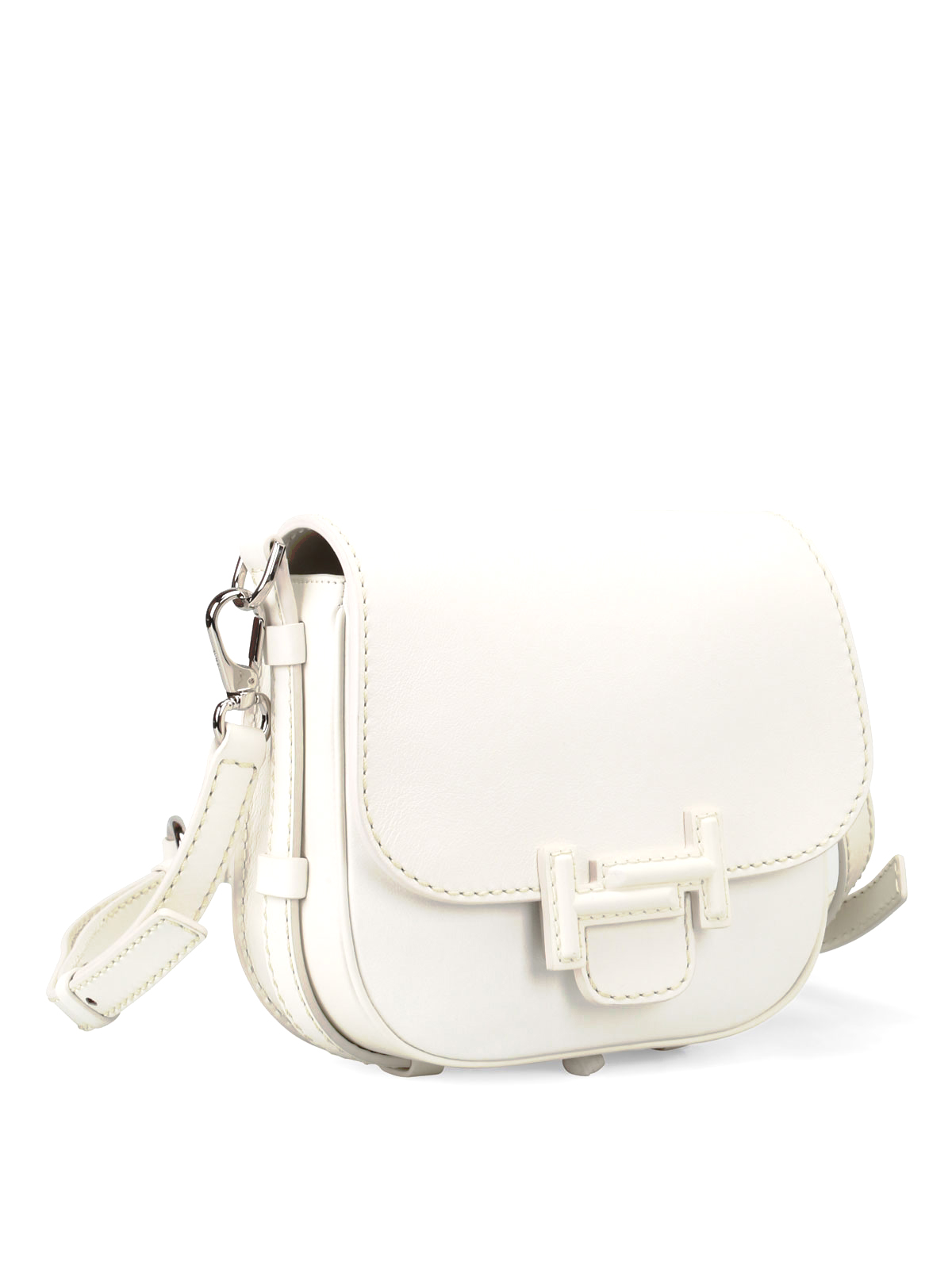 white leather saddlebags