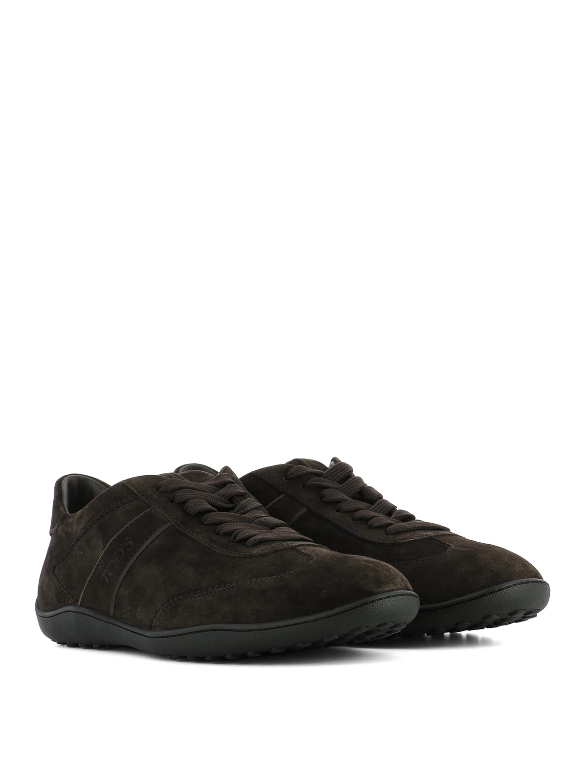 Active brown suede lace-up sneakers 