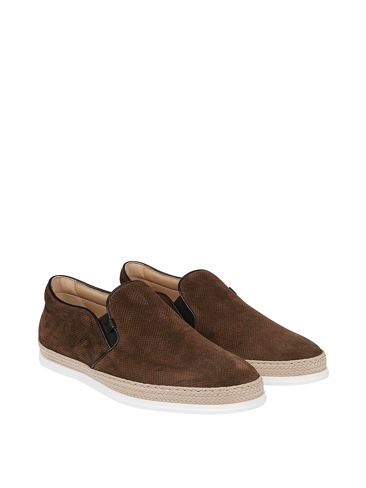 brown suede slip ons