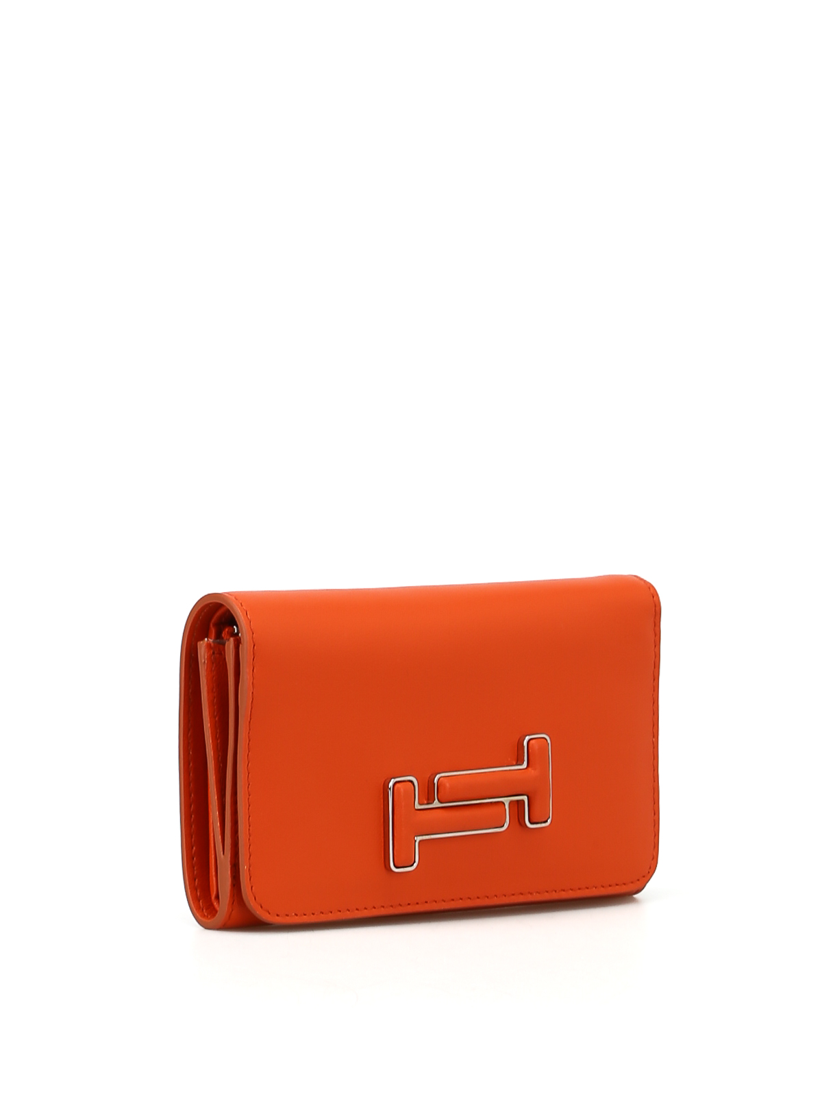 Wallets & purses Tod'S - Wrapped double-T orange leather wallet 