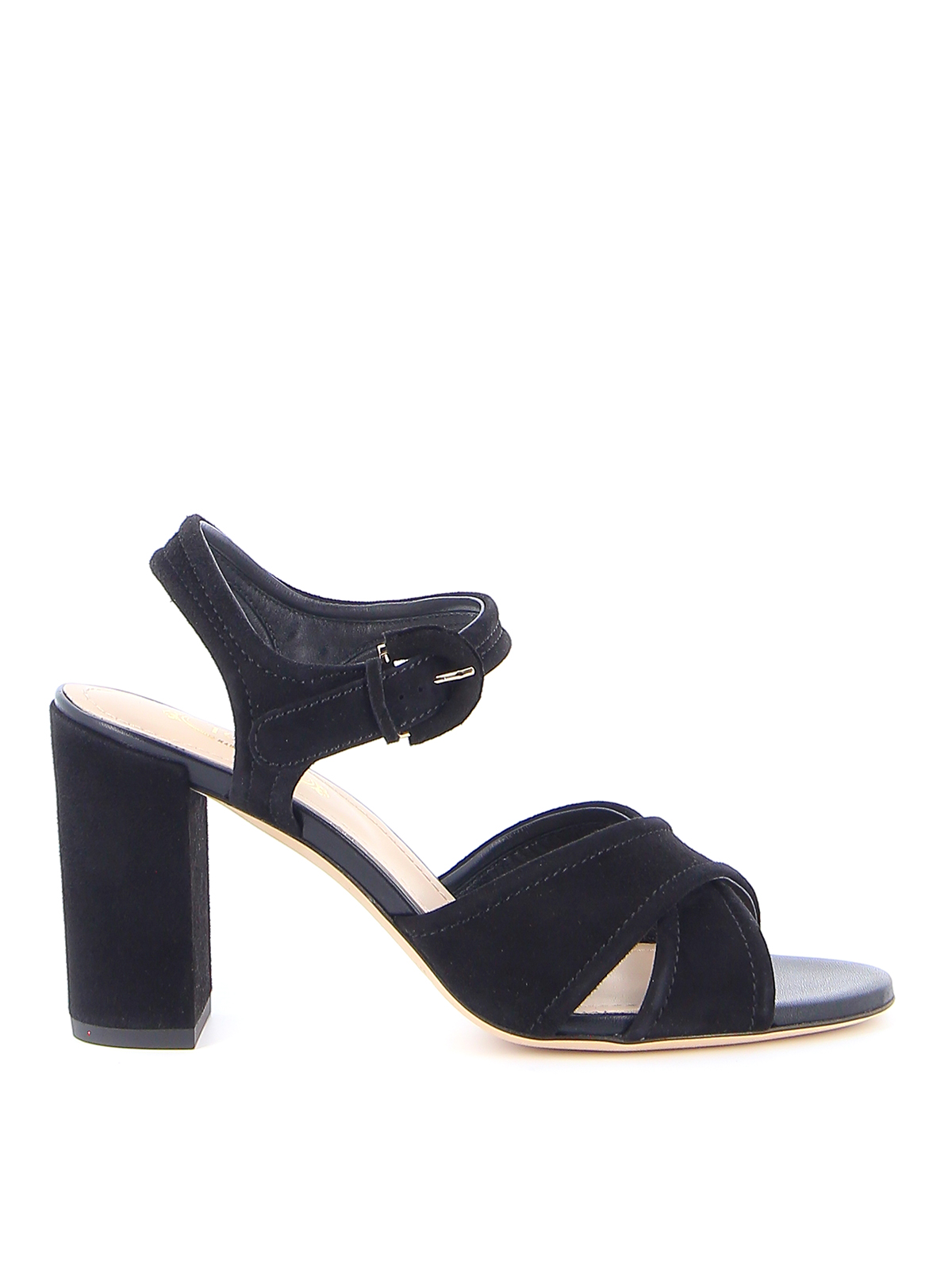 Tod's Strappy 90mm Block Heel Sandals In Black