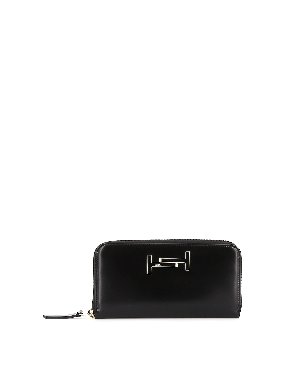 TOD'S DOUBLE T BLACK LEATHER WALLET