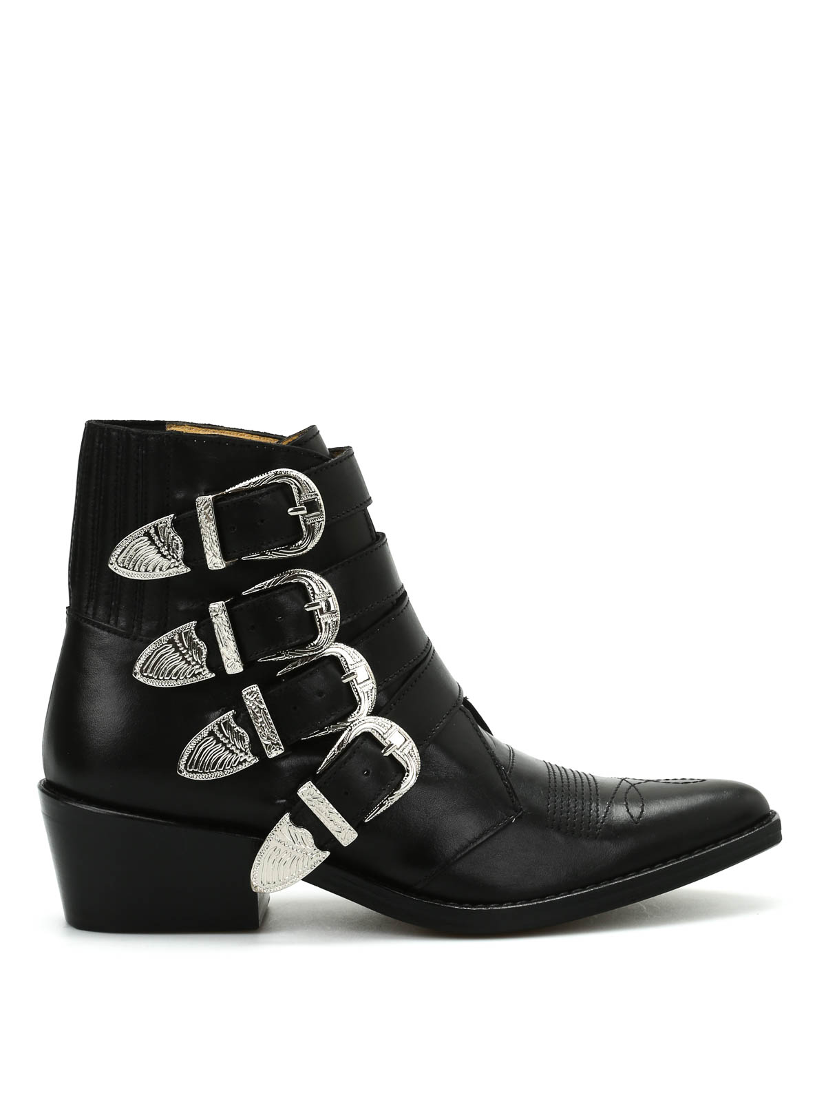 Ankle boots Toga - Buckle detailed leather ankle boots - AJ006BLACKLEATHER