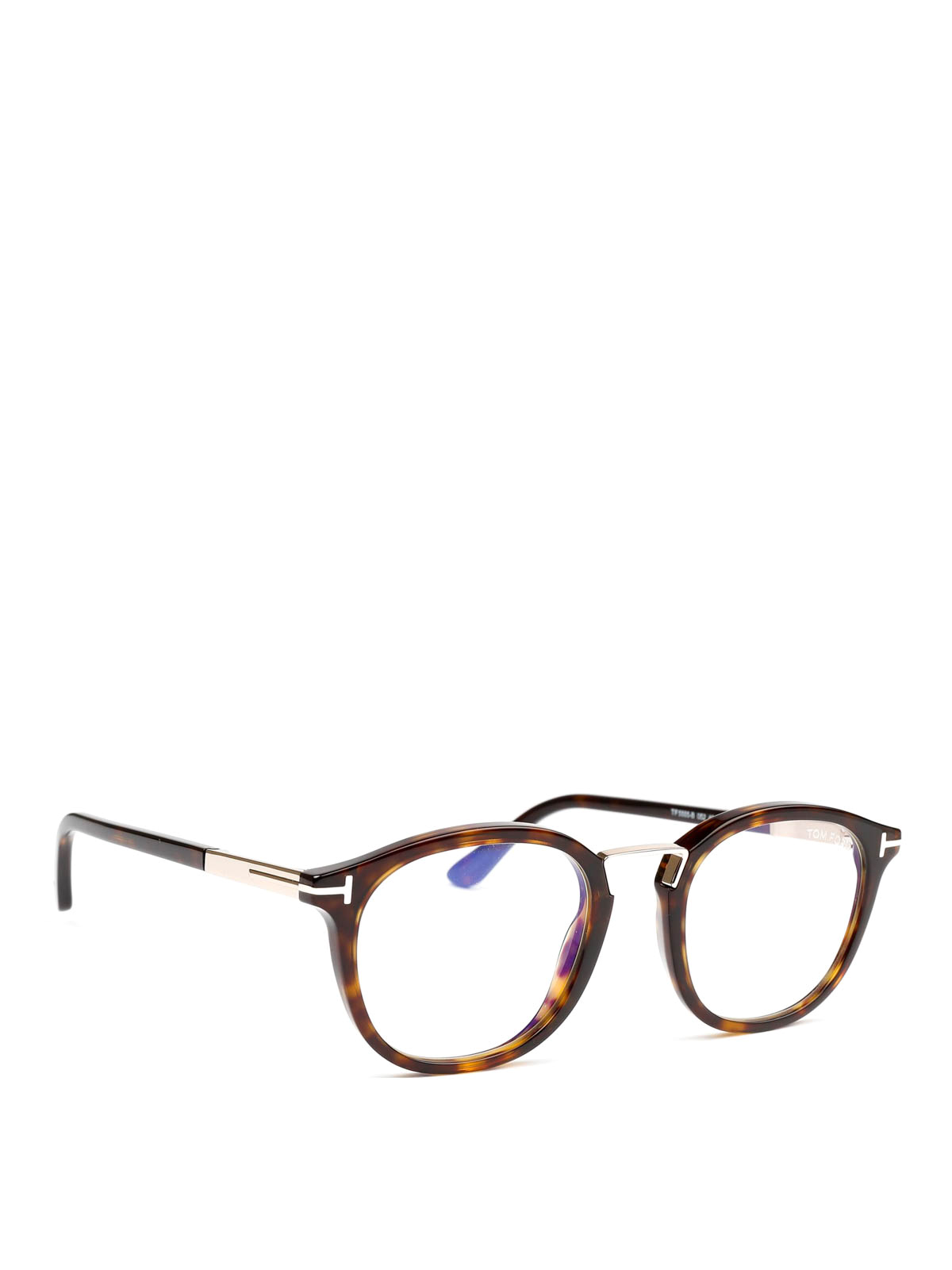 Glasses Tom Ford - Tortoise acetate and metal bridge eyeglasses ...