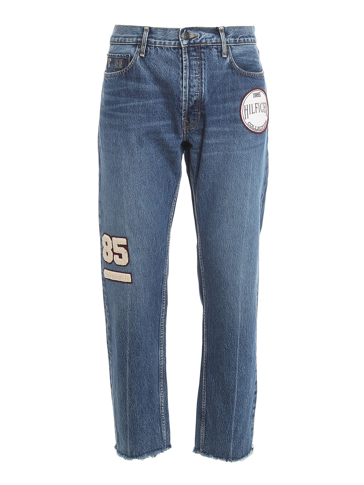 morgen Gooi Klooster Straight leg jeans Tommy Hilfiger - Embroidered patch cropped jeans -  RE0RE00676DCU